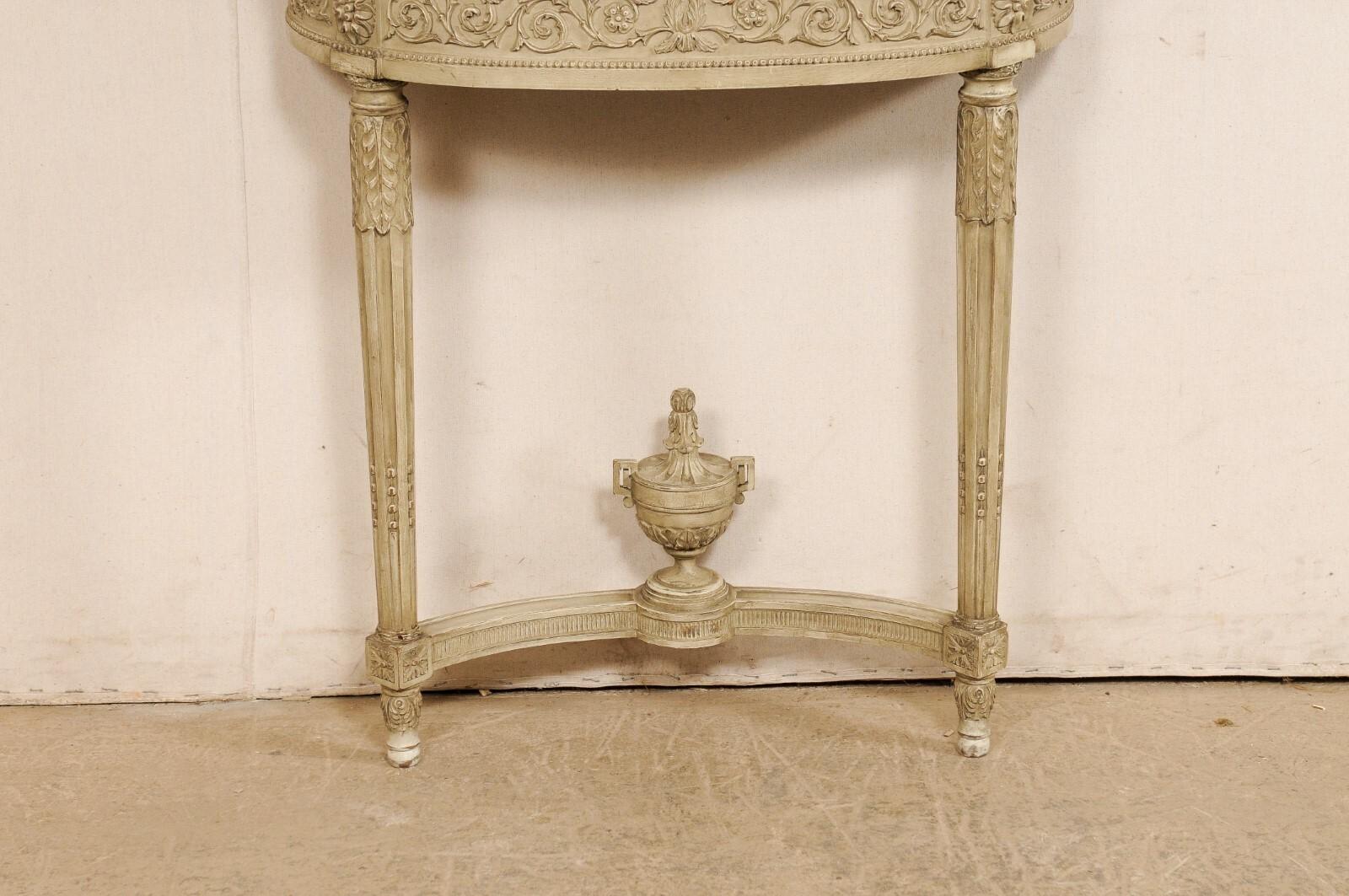 Neoclassical Petite French Neoclassic Wall Console w/Black Marble Top, Early 20th C. For Sale