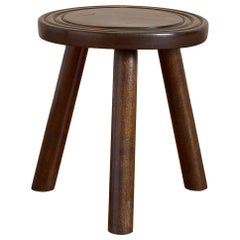 Sgabello Petite in Oak francese con anelli concentrici