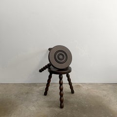 Petite French Oak Tripod Stool