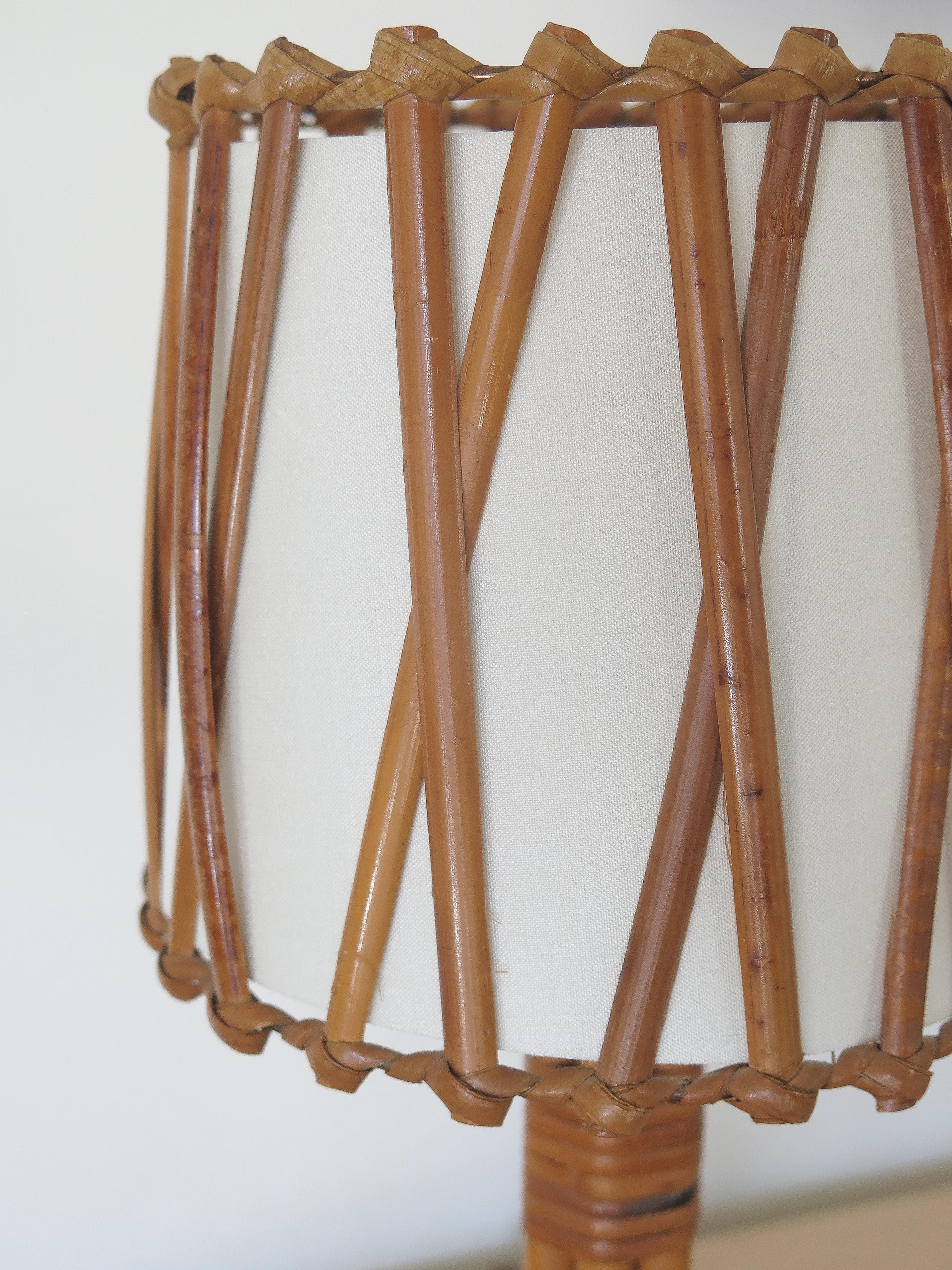 Petite French Rattan Lamp 2