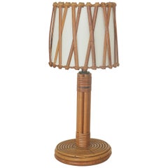 Petite French Rattan Lamp