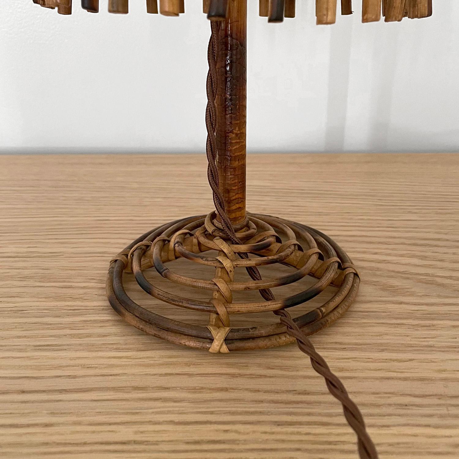 Petite French Rattan Table Lamp  For Sale 3