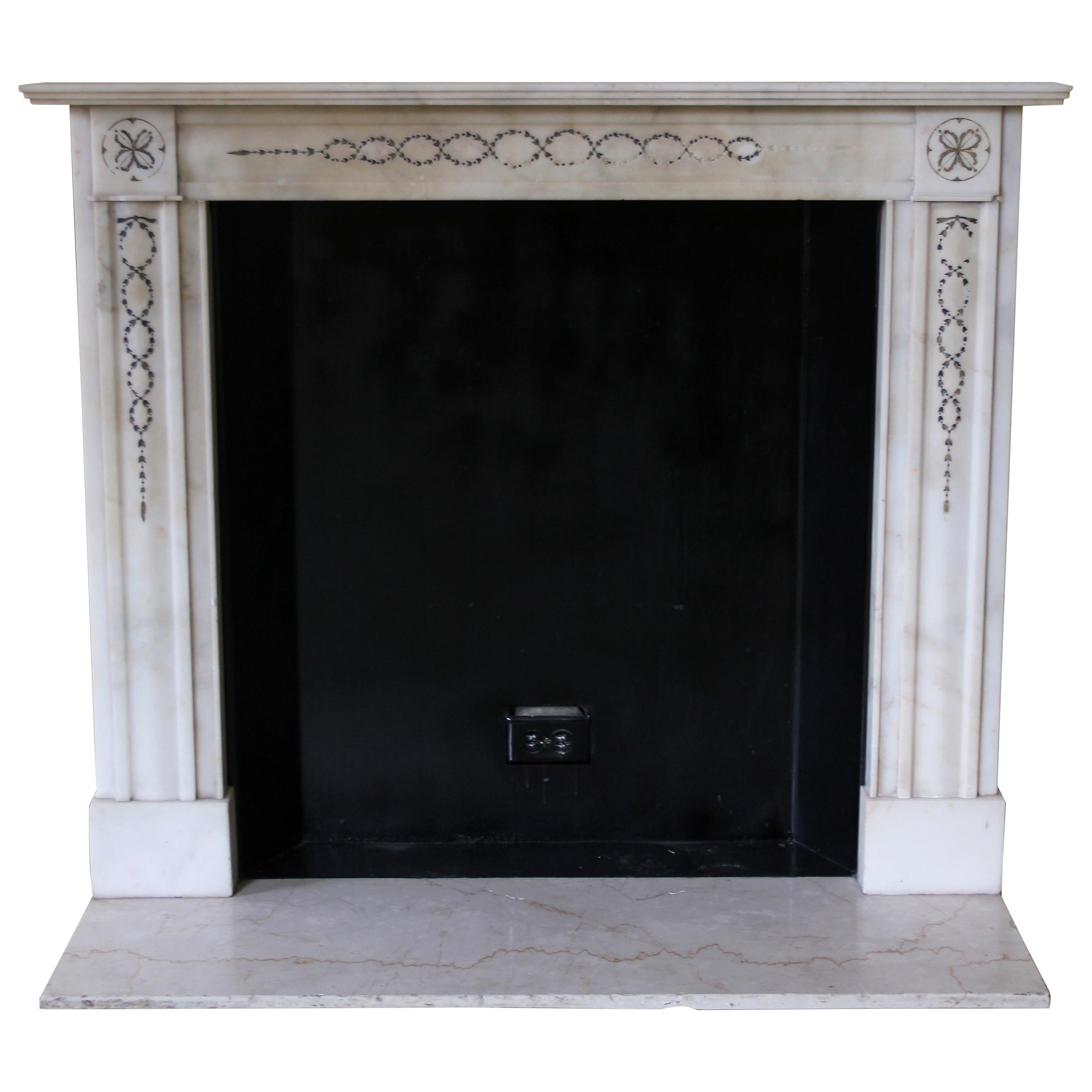 French Regency White Marble Mantel Waldorf Astoria Hotel in NYC For Sale
