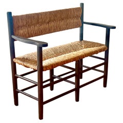 Vintage Petite French Rushed Bench
