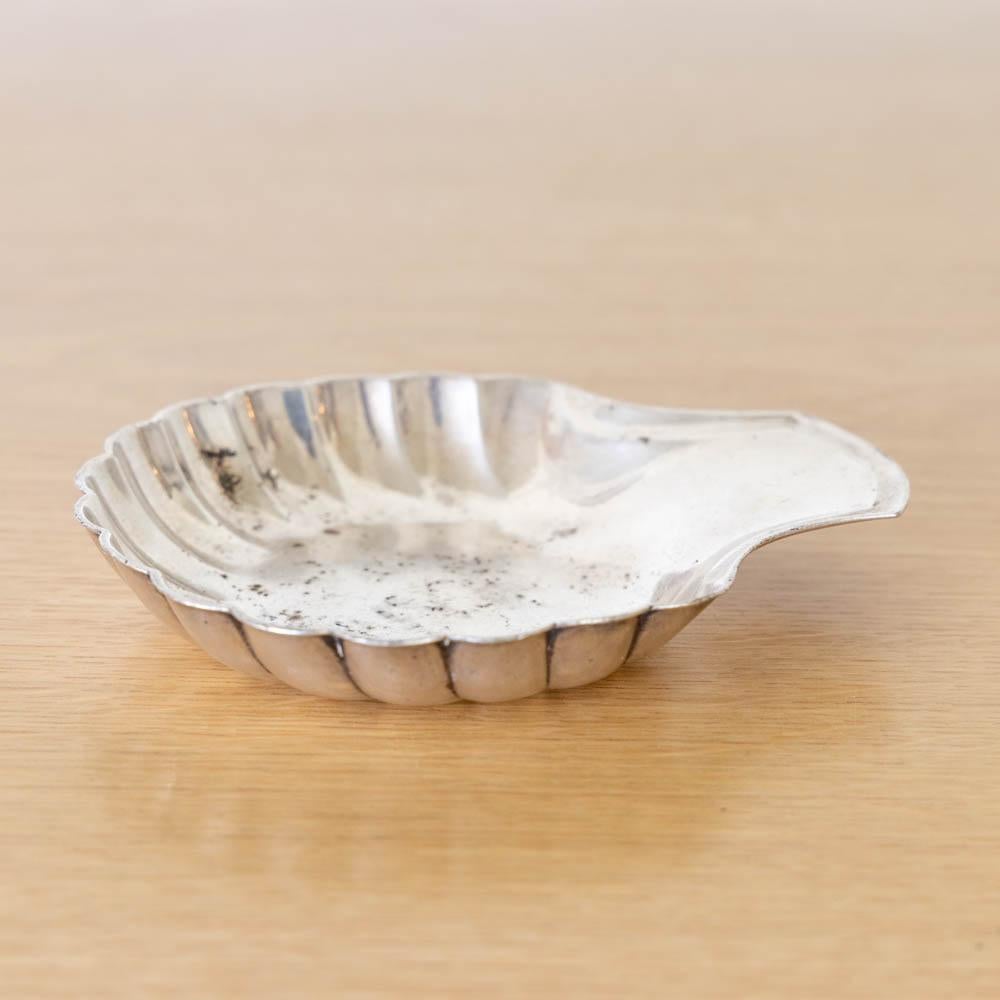 Plaqué argent Petite coquille vide poche en métal argenté