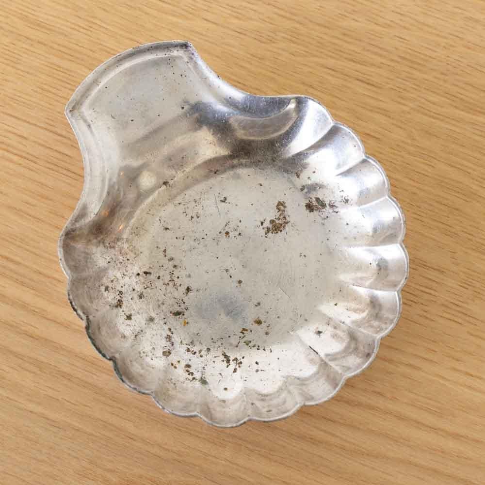 Petite coquille vide poche en métal argenté 3