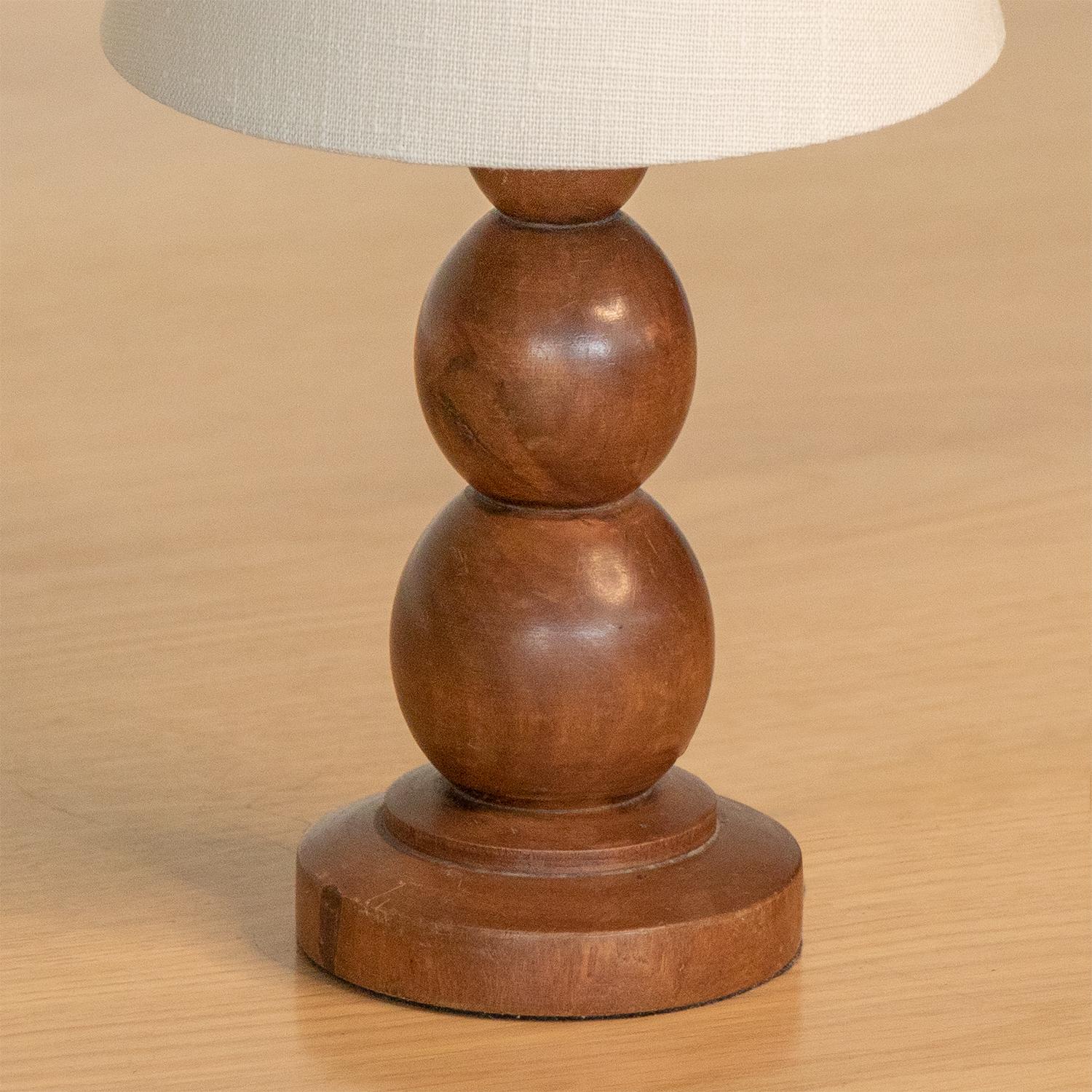 Linen Petite French Stacked Ball Lamp