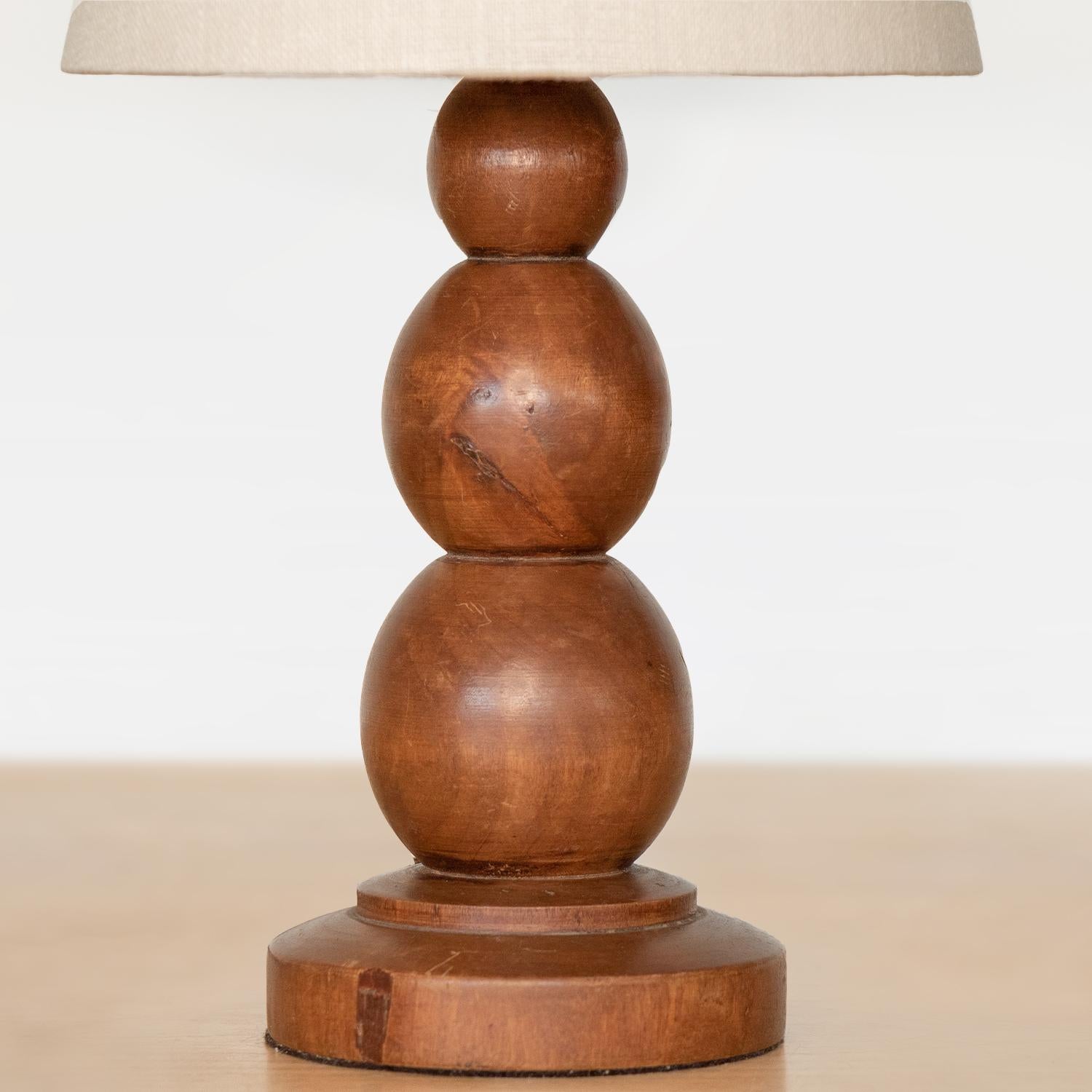 Linen Petite French Stacked Ball Lamp
