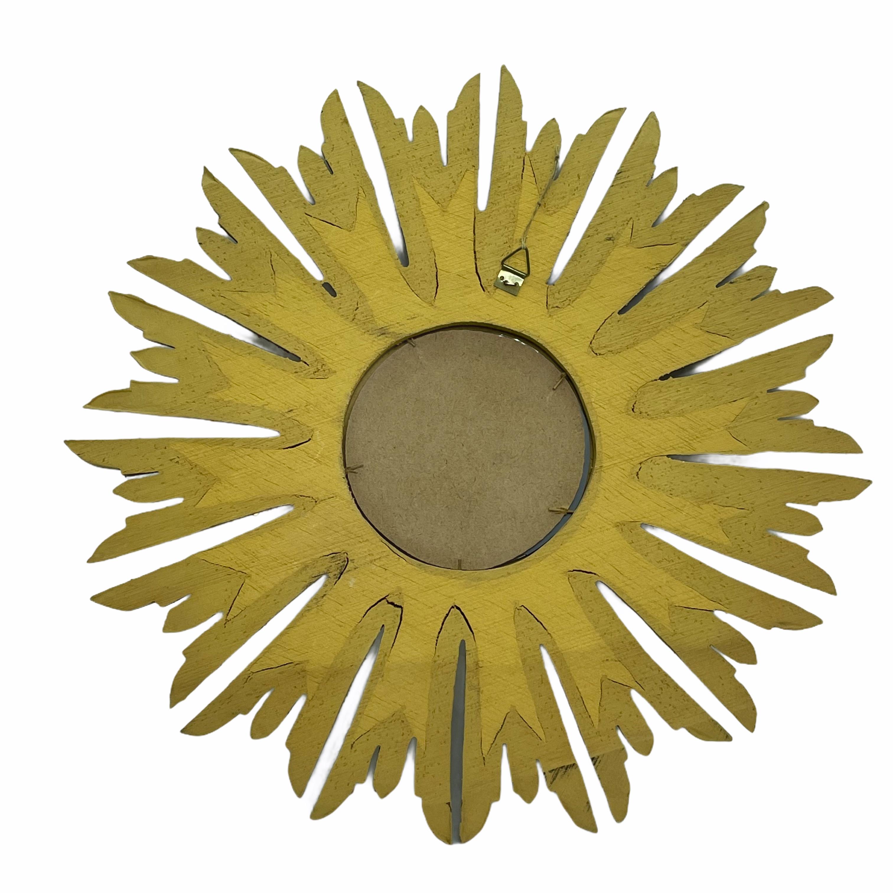 Petite French Starburst Sunburst Gilded Wood Mirror, circa 1950s 5