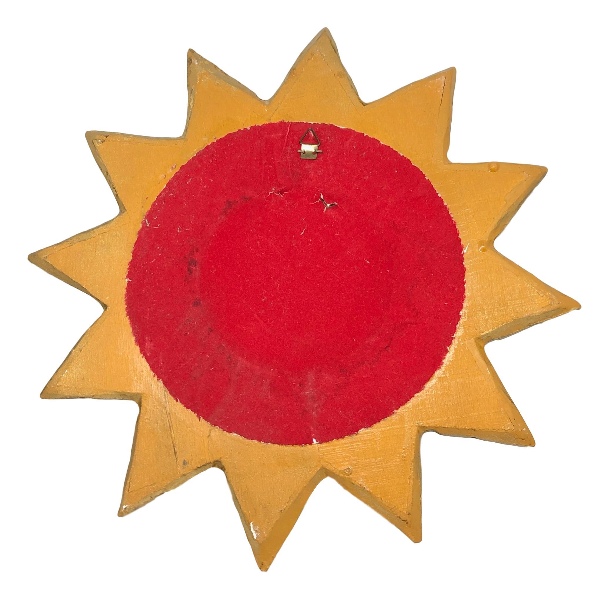 Petite French Starburst Sunburst Gilded Wood Mirror, circa 1950s 2