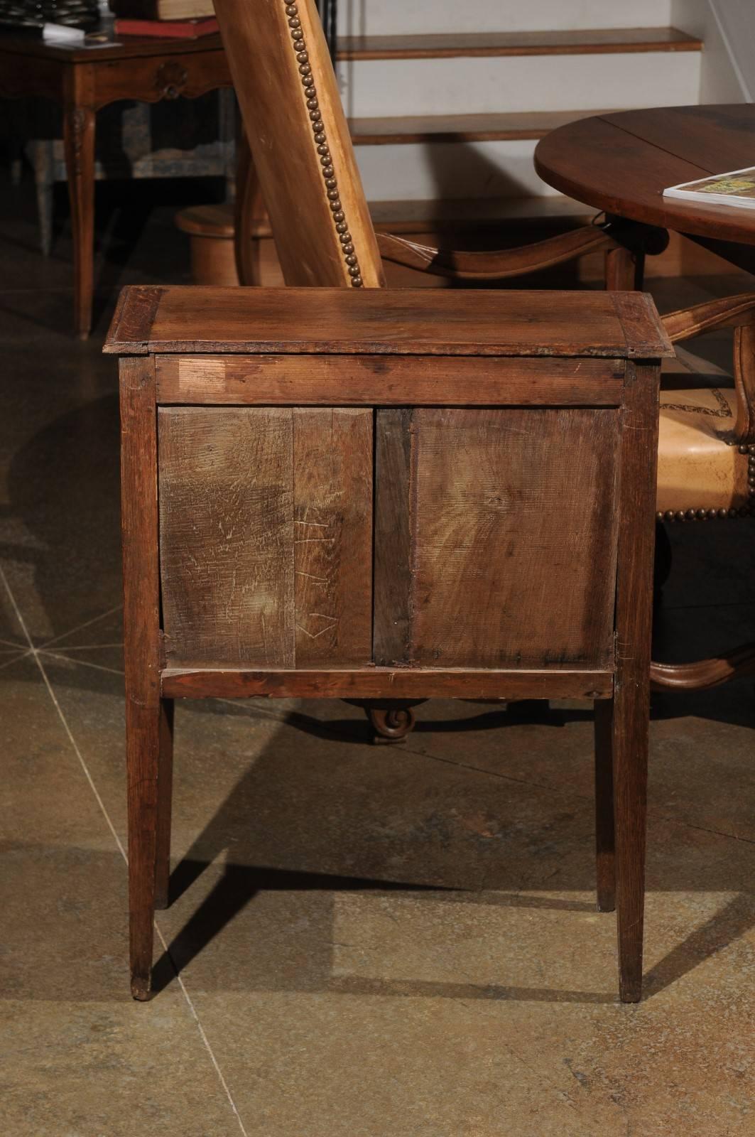 Petite French Three-Drawer Oak Commode with Carved Skirt and Ribbons, circa 1850 1