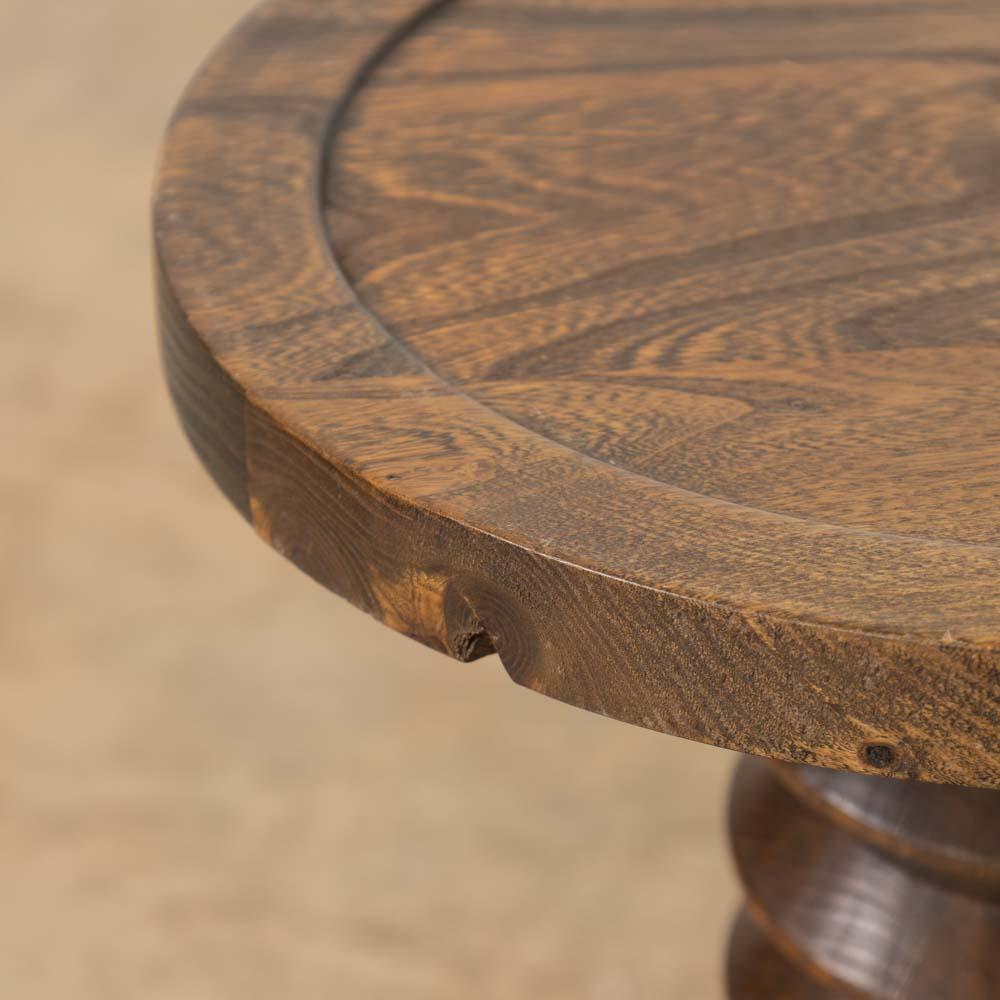 Petite French Twisted Wood Pedestal Table 5