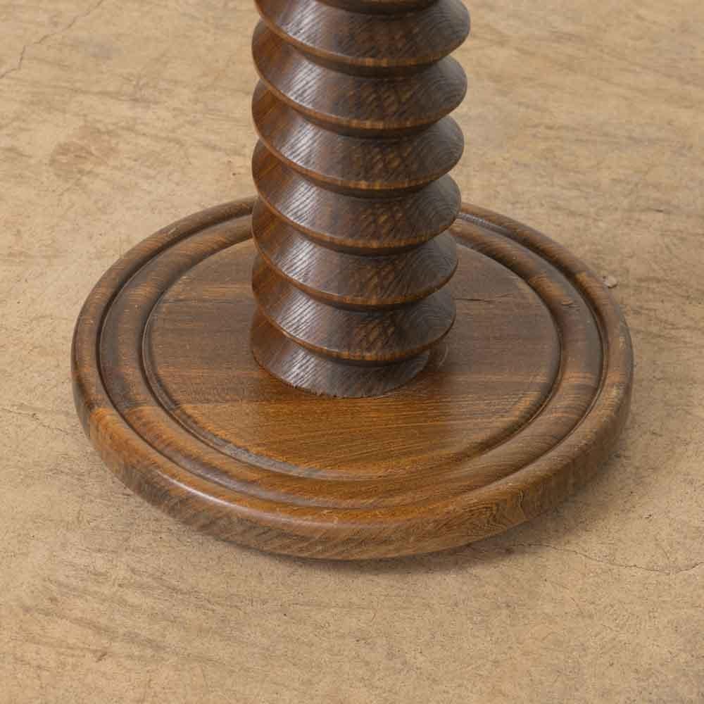 Petite French Twisted Wood Pedestal Table 6