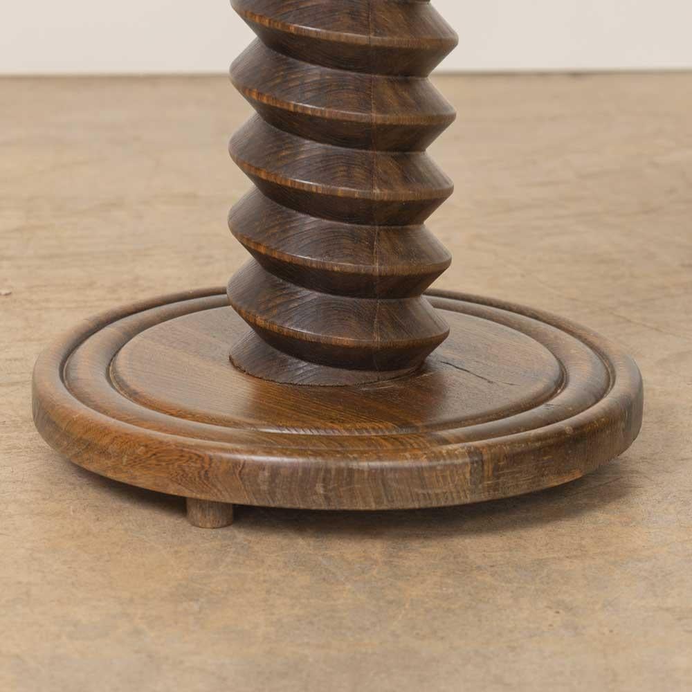 Petite French Twisted Wood Pedestal Table 7