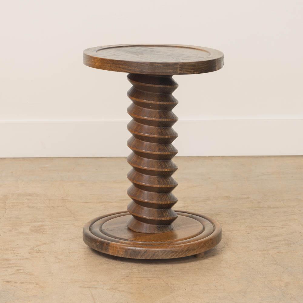 Petite French Twisted Wood Pedestal Table 1