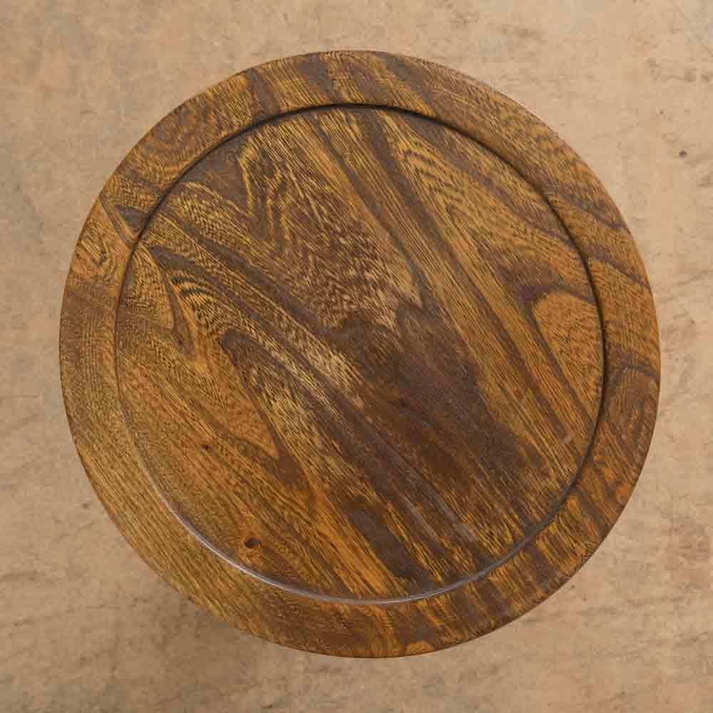 Petite French Twisted Wood Pedestal Table 3
