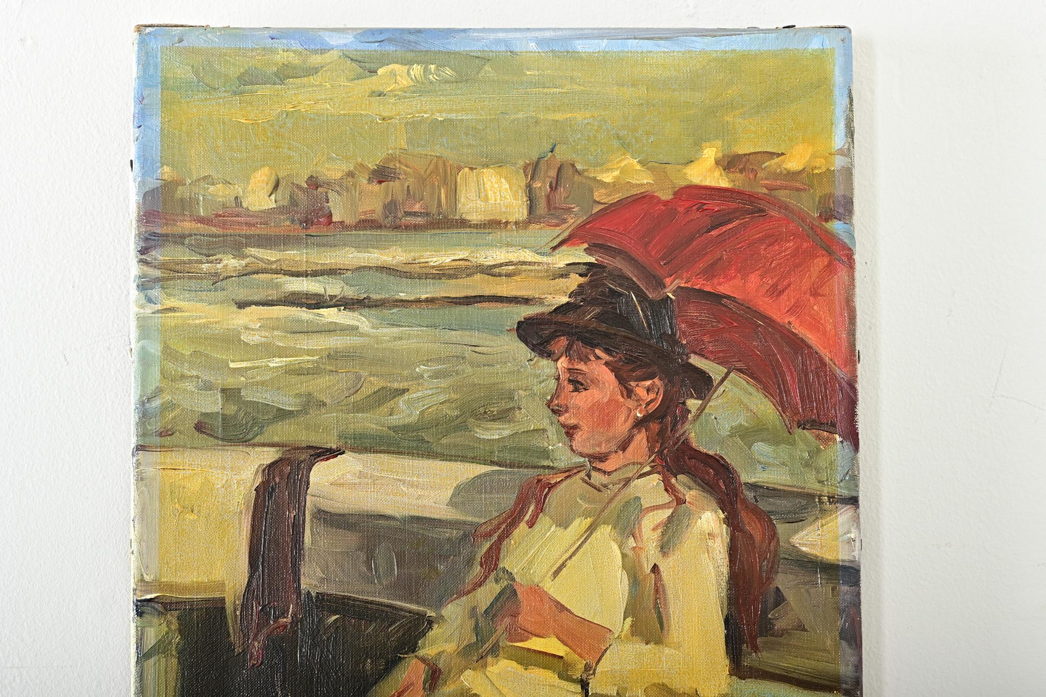 Autre Petite peinture de portrait à l'huile française d'époque en vente