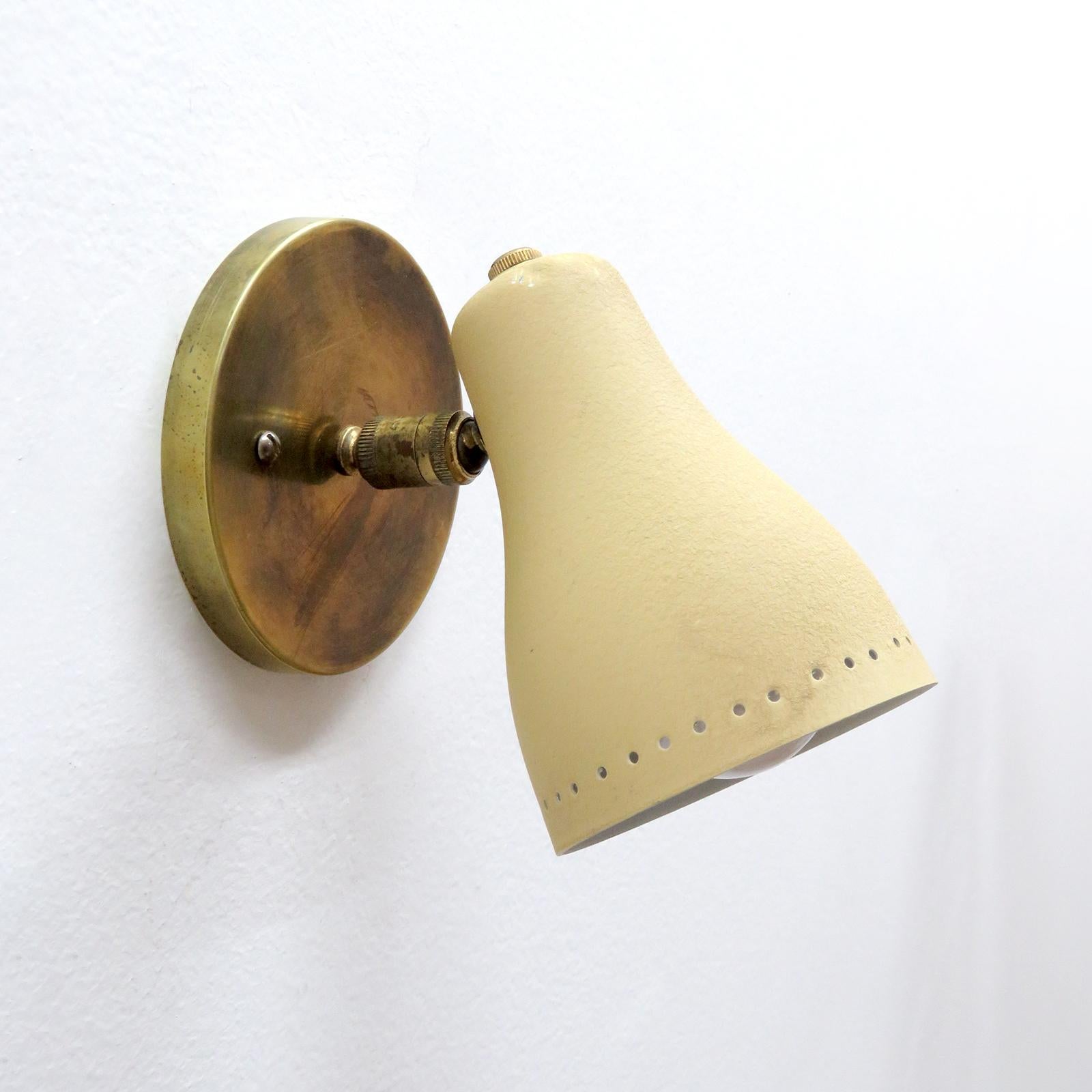 Enameled Petite French Wall Lights, 1950s
