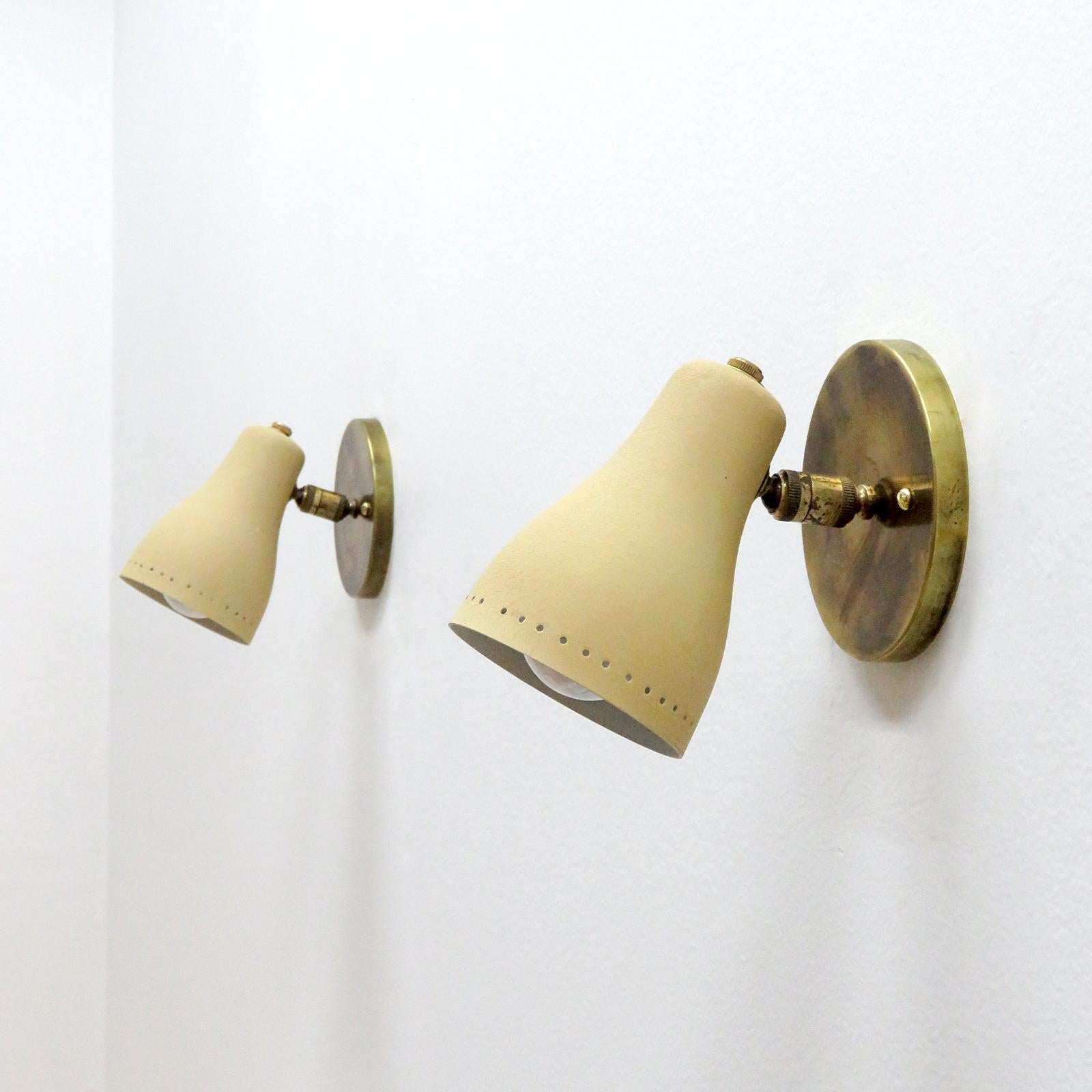 Petite French Wall Lights, 1950s In Good Condition In Los Angeles, CA