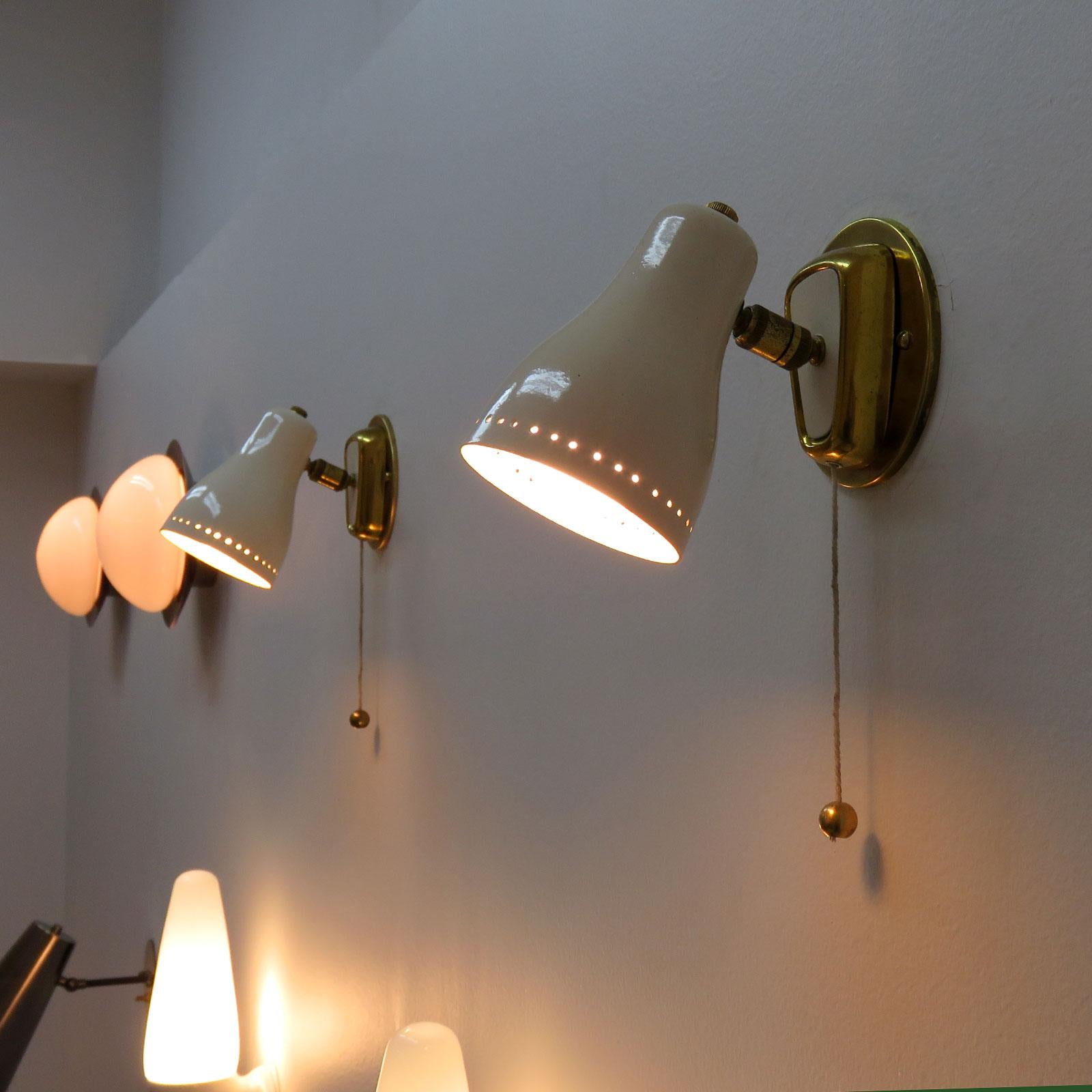 Metal Petite French Wall Lights, 1950s