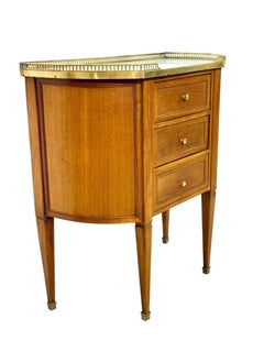 Walnut Demilune Commode with Marble Top, 19th Century