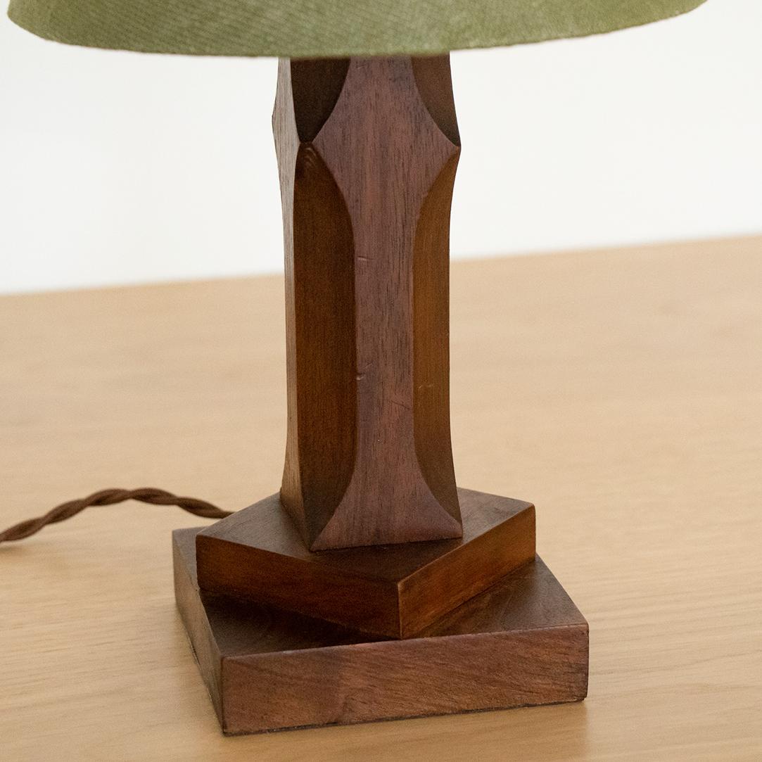 Linen Petite French Wood Lamp