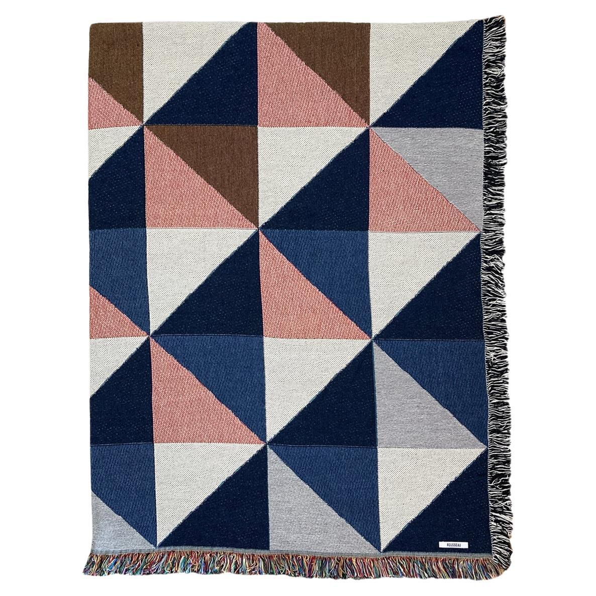 Coperta Petite con frange, sedici motivi geometrici multicolore, 40 x 54
