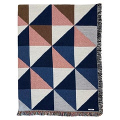 Petite Fringed Throw Blanket, Sixteen Multicolor Geometric Pattern, 40 x 54