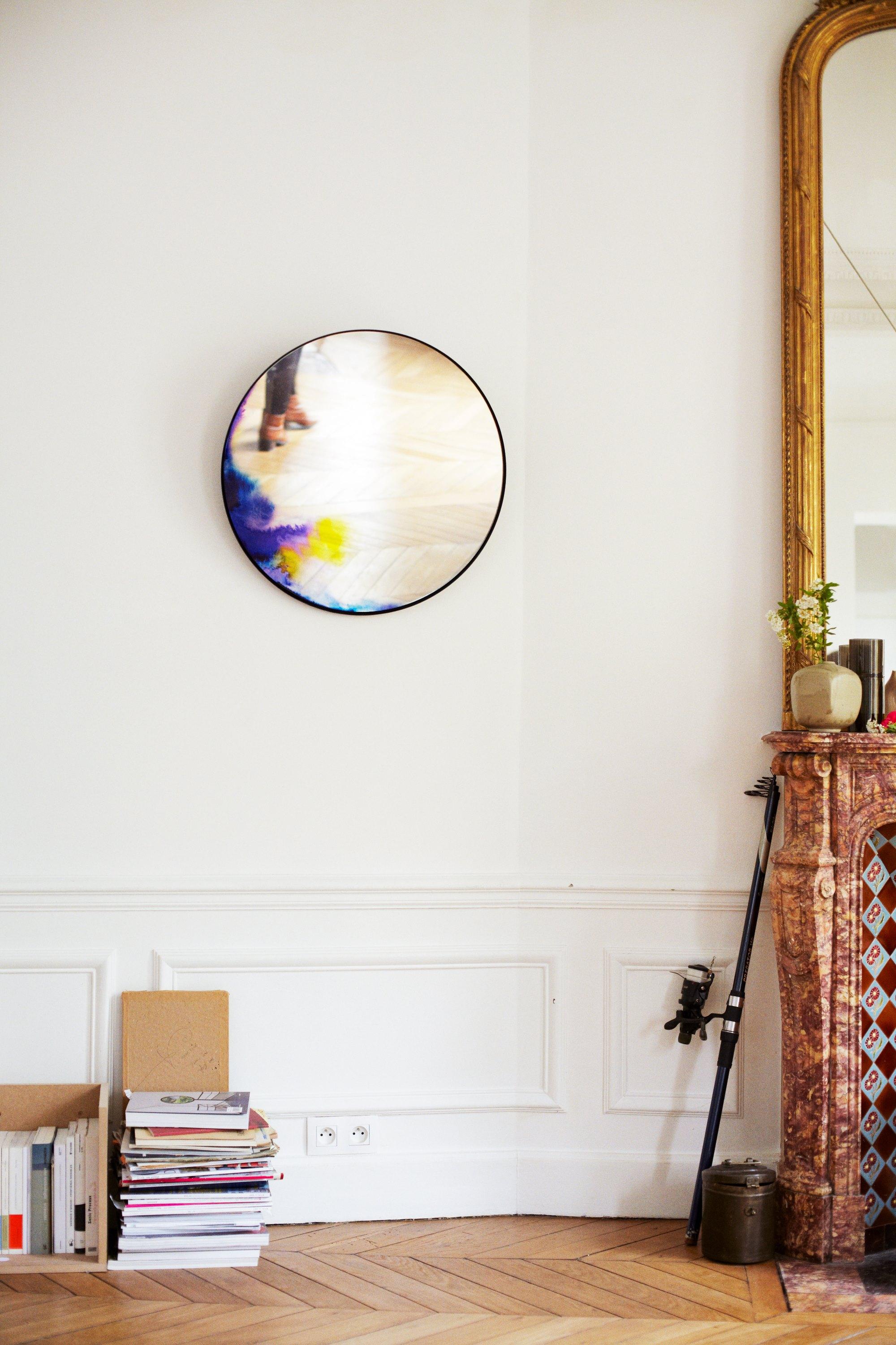 PETITE FRITURE Francis, Large Mirror, Blue Watercolour, Constance Guisset In New Condition For Sale In New York, NY