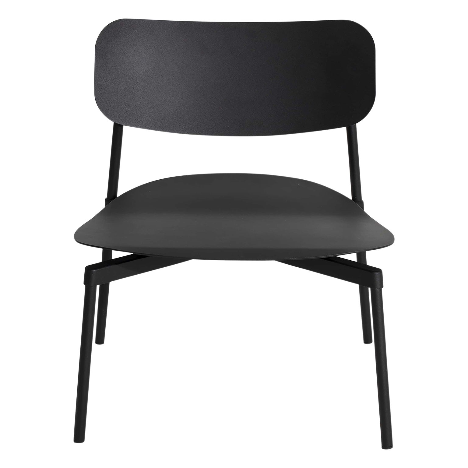 Kleiner Friture-Loungesessel aus schwarzem Aluminium von Tom Chung