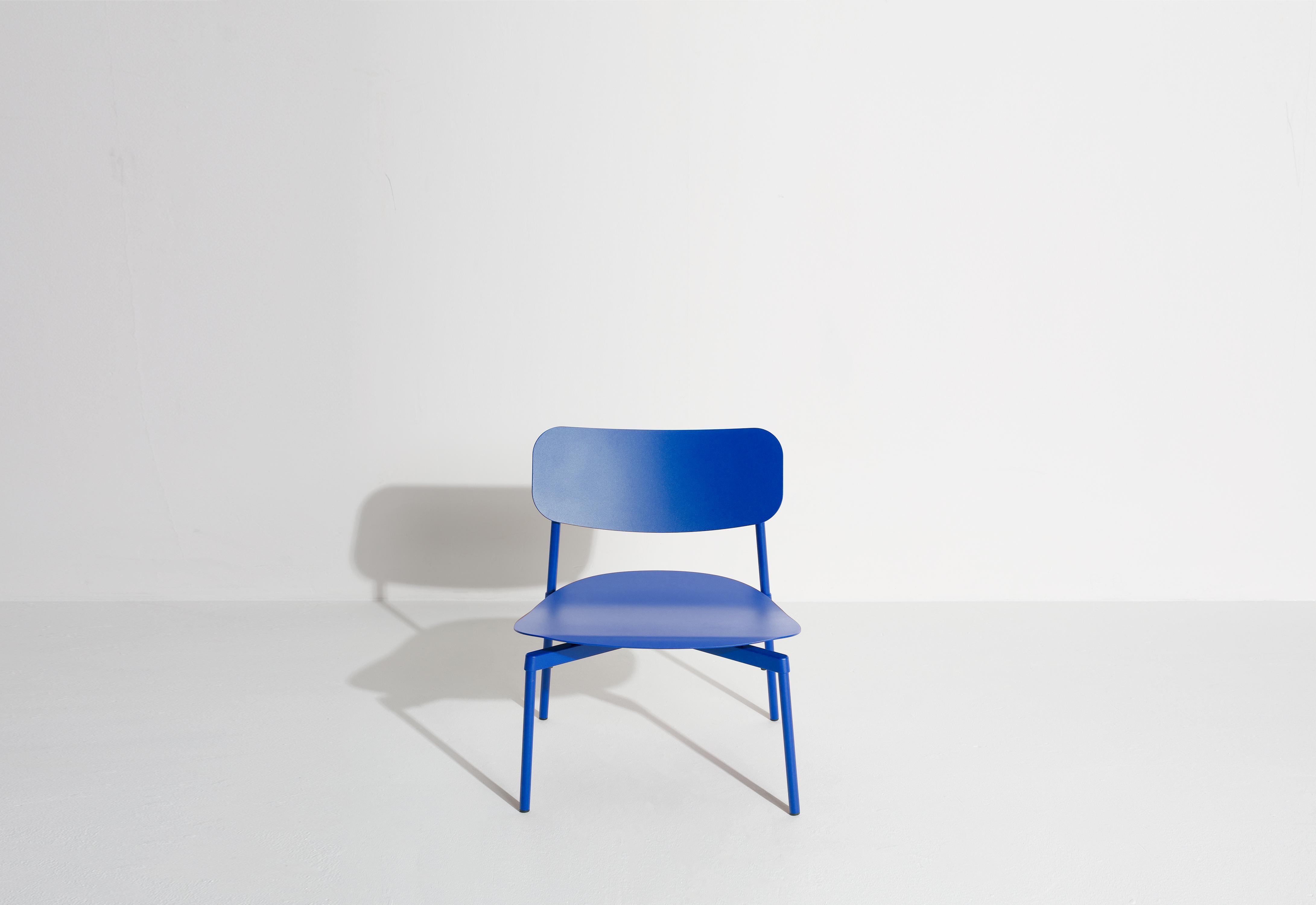 Contemporary Petite Friture Fromme Lounge Armchair in Blue Aluminium by Tom Chung For Sale