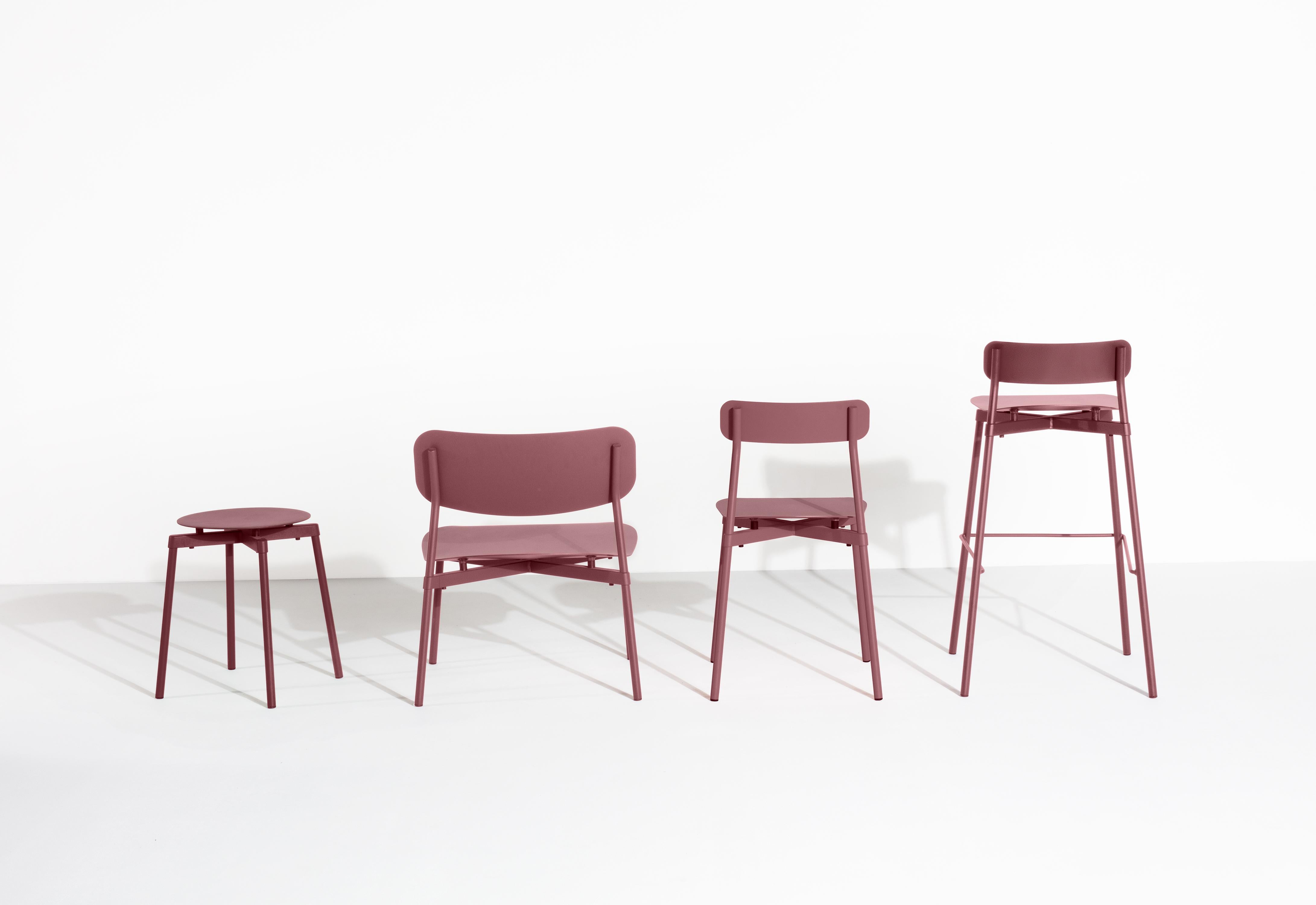 Petit fauteuil de salon Friture Fromme en aluminium brun-rouge de Tom Chung en vente 1