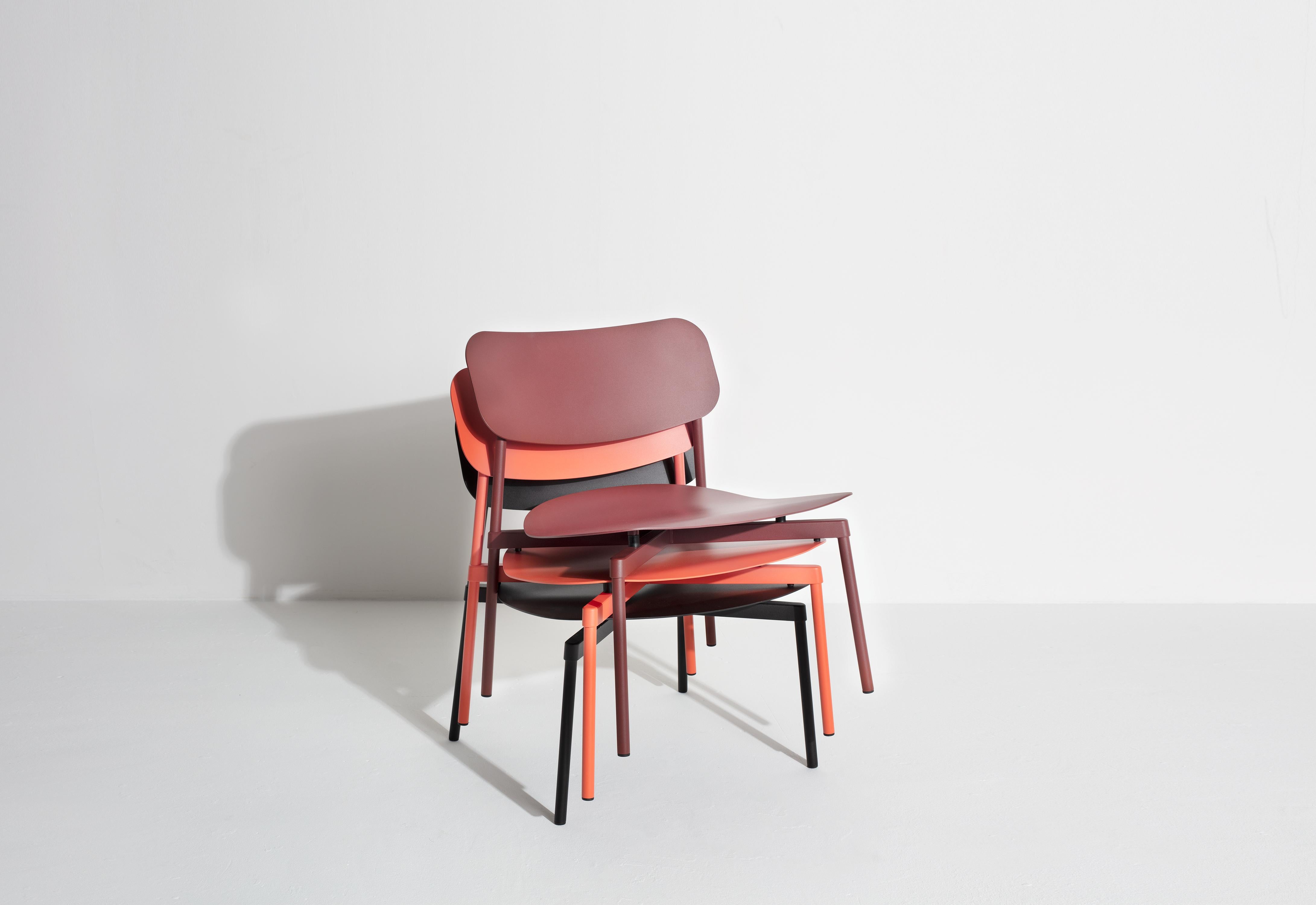 Petit fauteuil de salon Friture Fromme en aluminium brun-rouge de Tom Chung en vente 2