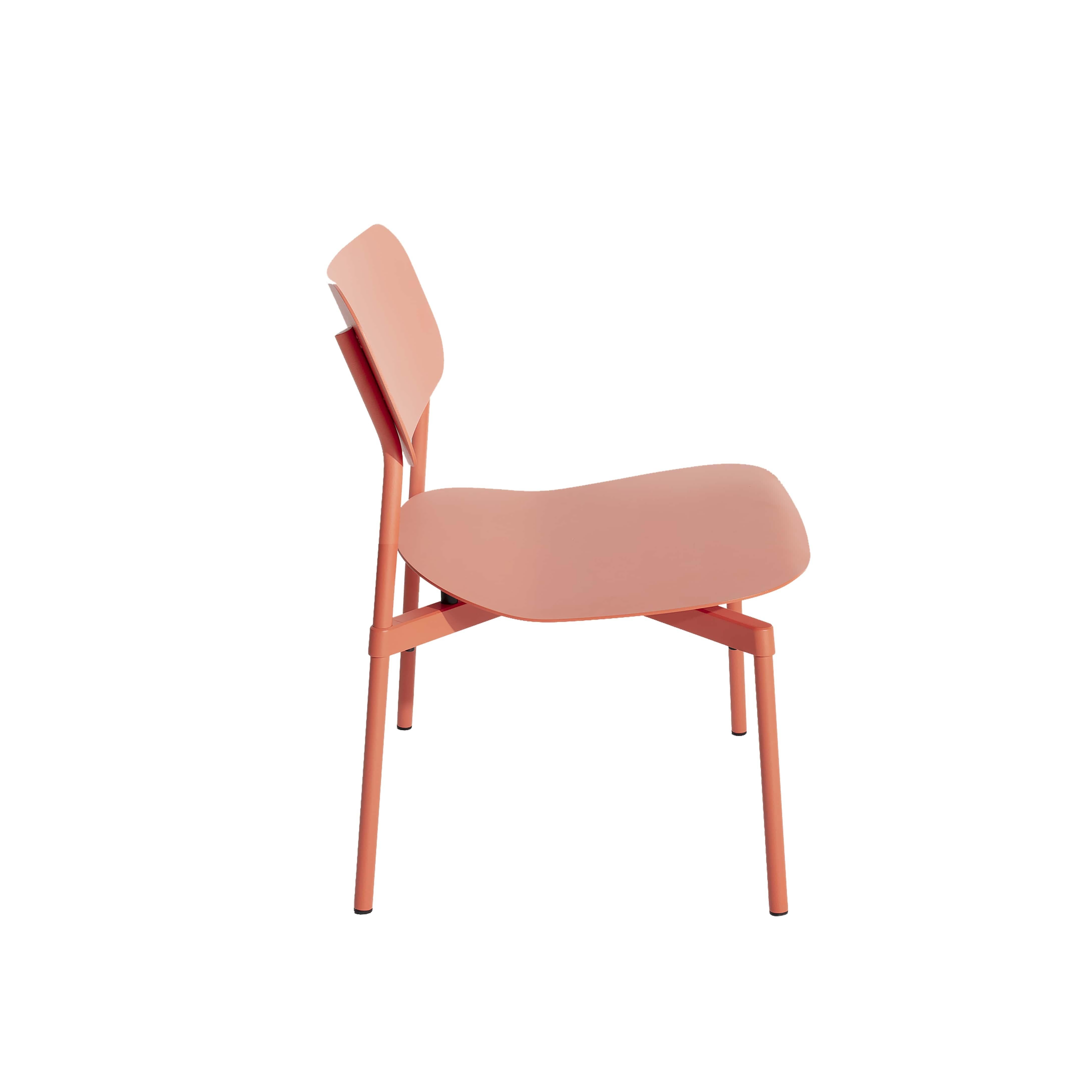 Chinese Petite Friture Fromme Lounge Armchair in Coral Aluminium by Tom Chung For Sale