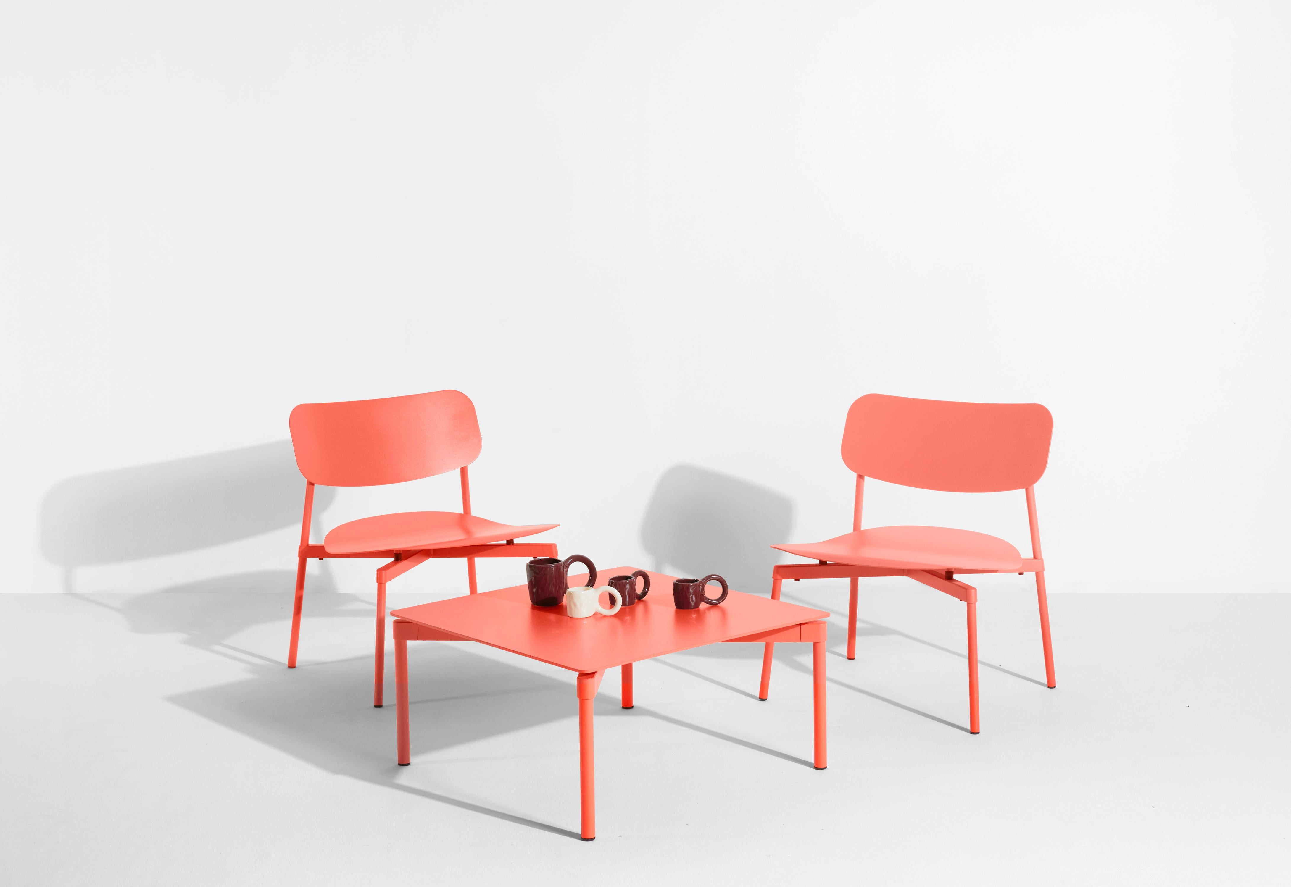 Petite Friture Fromme Lounge Armchair in Coral Aluminium by Tom Chung For Sale 1