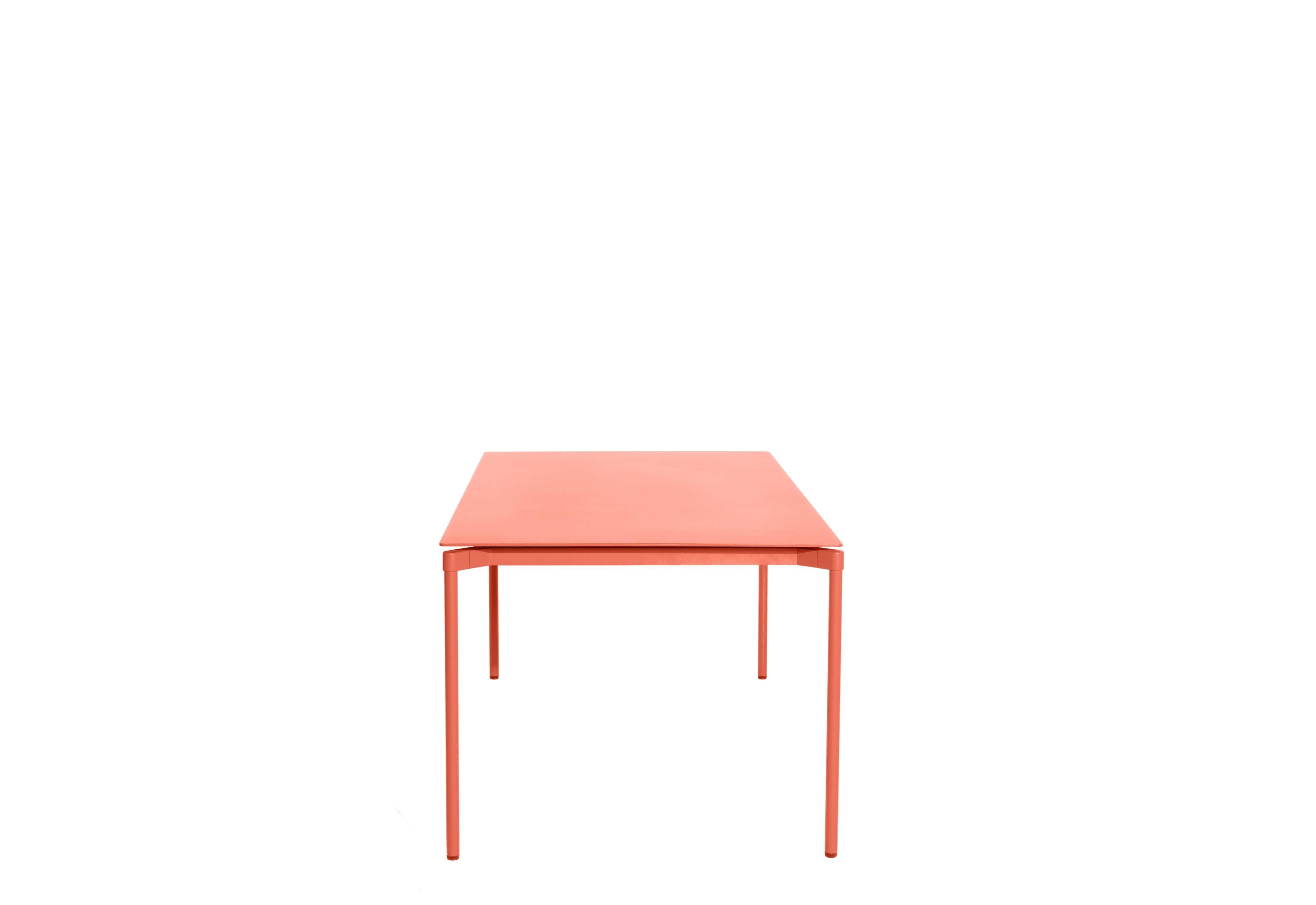 Chinese Petite Friture Fromme Rectangular Table in Coral Aluminium by Tom Chung For Sale