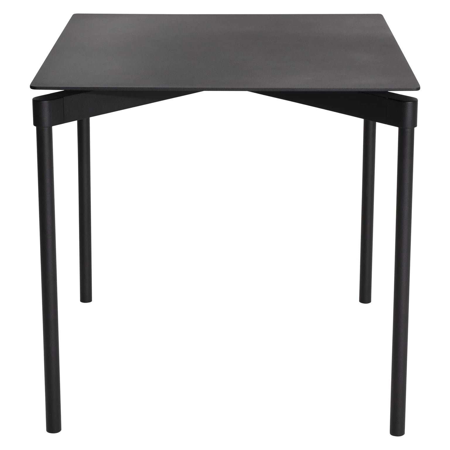 Kleiner quadratischer Friture-Tisch aus schwarzem Aluminium von Tom Chung