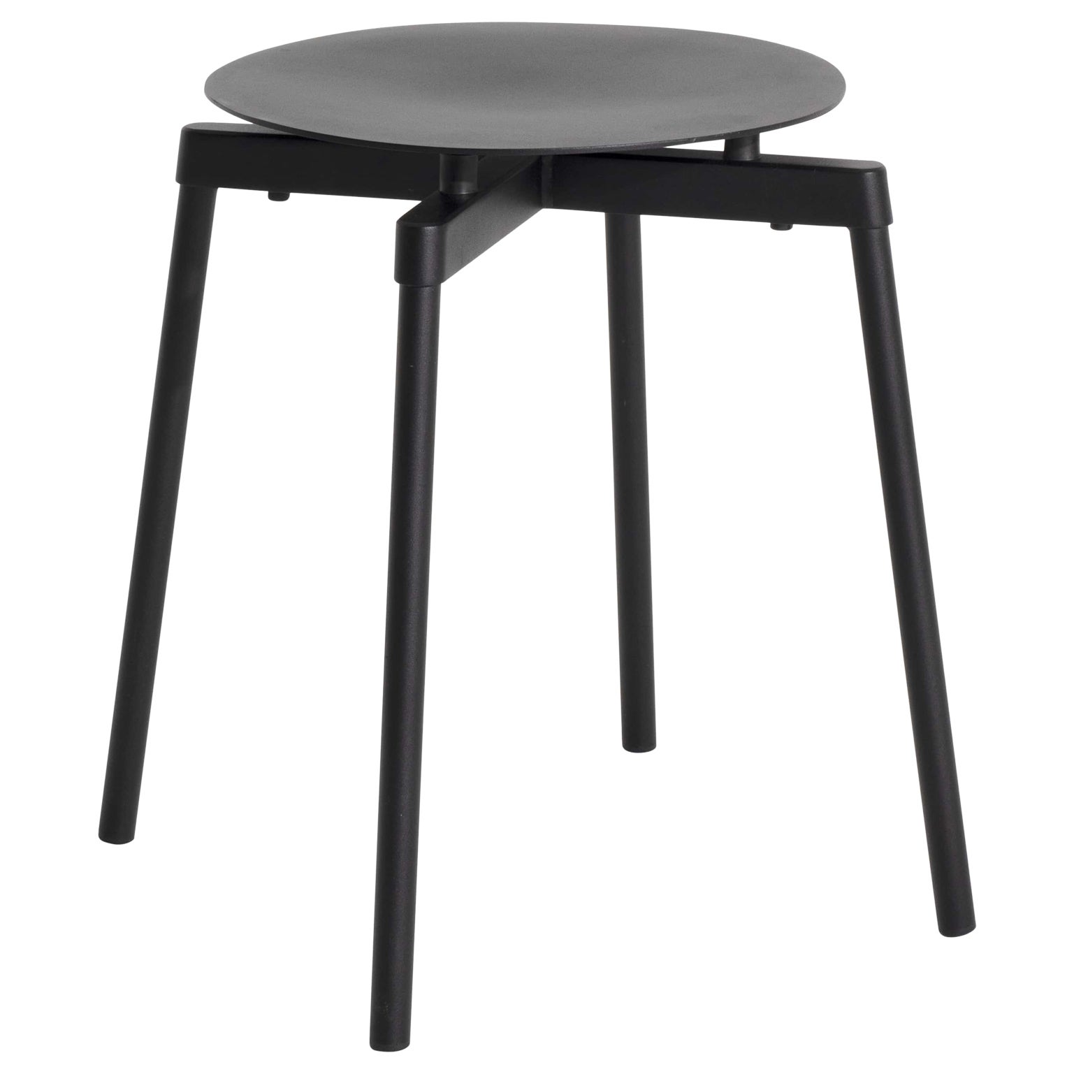 Kleiner Friture-Hocker aus schwarzem Aluminium von Tom Chung, 2020