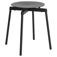 Kleiner Friture-Hocker aus schwarzem Aluminium von Tom Chung, 2020