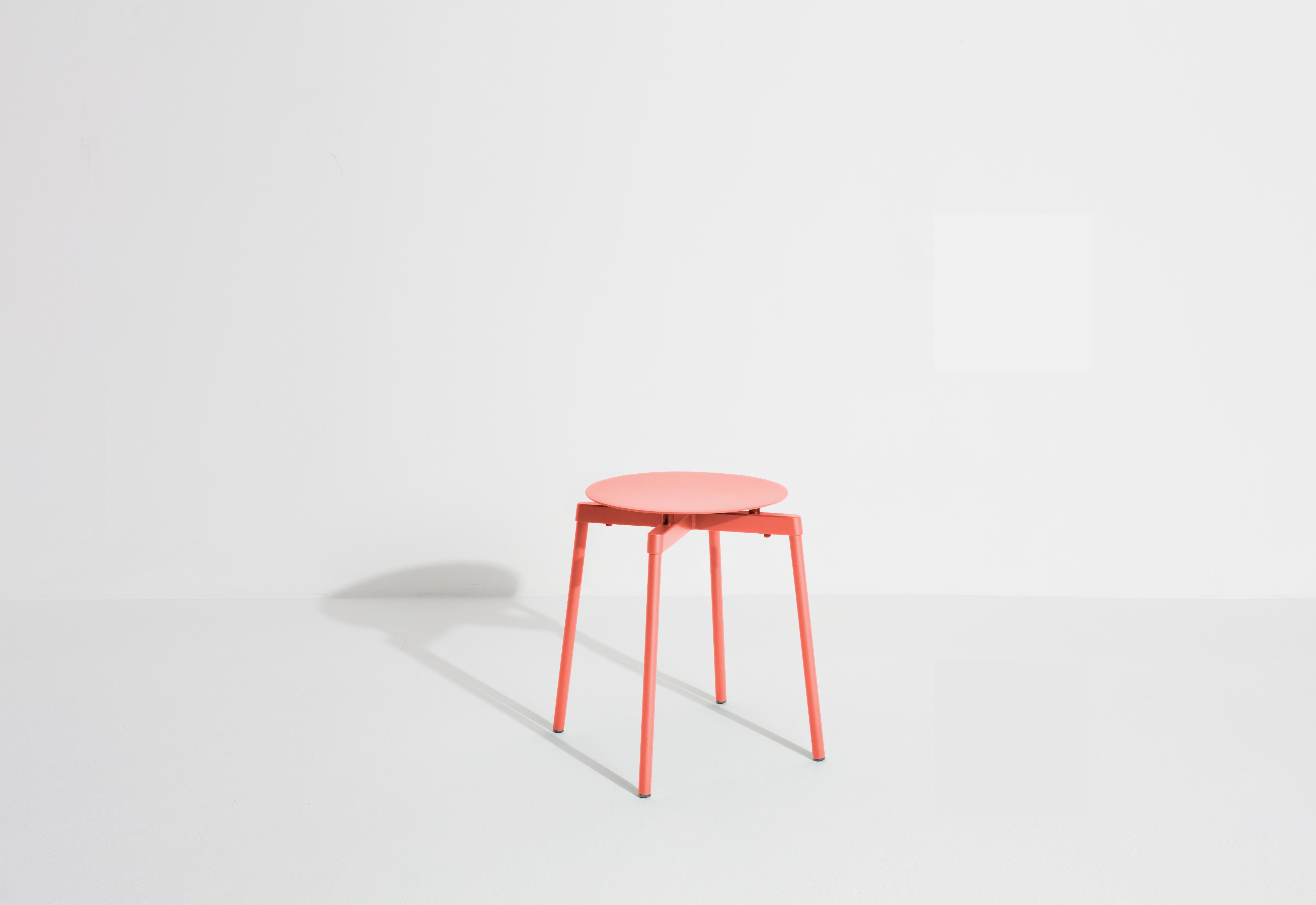 Chinese Petite Friture Fromme Stool in Coral Aluminium by Tom Chung, 2020 For Sale