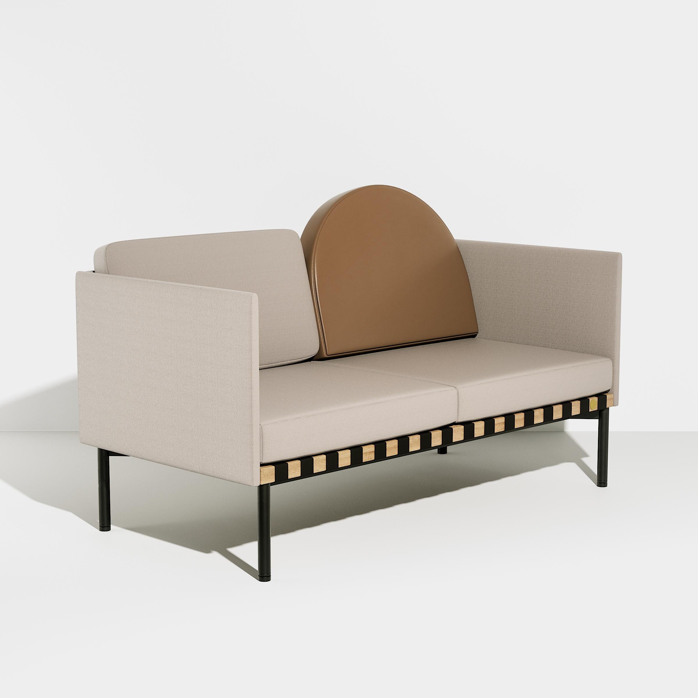 Petite Friture Grid 2 Seater Sofa with Armrest in Grey-beige by Studio Pool, 2015

Pool designed the Grid collection in reference to the Bauhaus style and in honour of the graphic talents. Each element of this all-modular system retains the