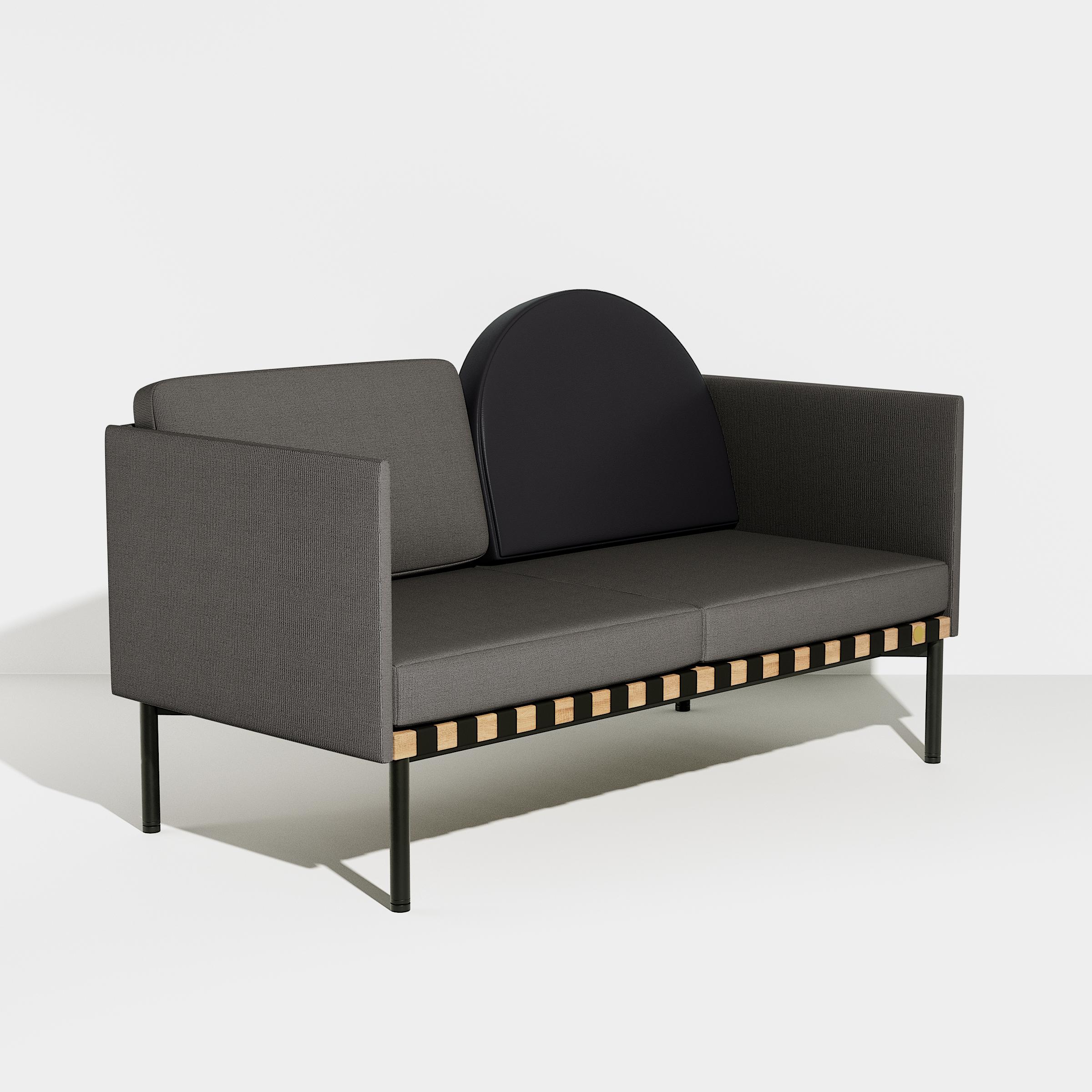 Petite Friture Grid 2 Seater Sofa with Armrest in Grey-black by Studio Pool, 2015

Pool designed the Grid collection in reference to the Bauhaus style and in honour of the graphic talents. Each element of this all-modular system retains the