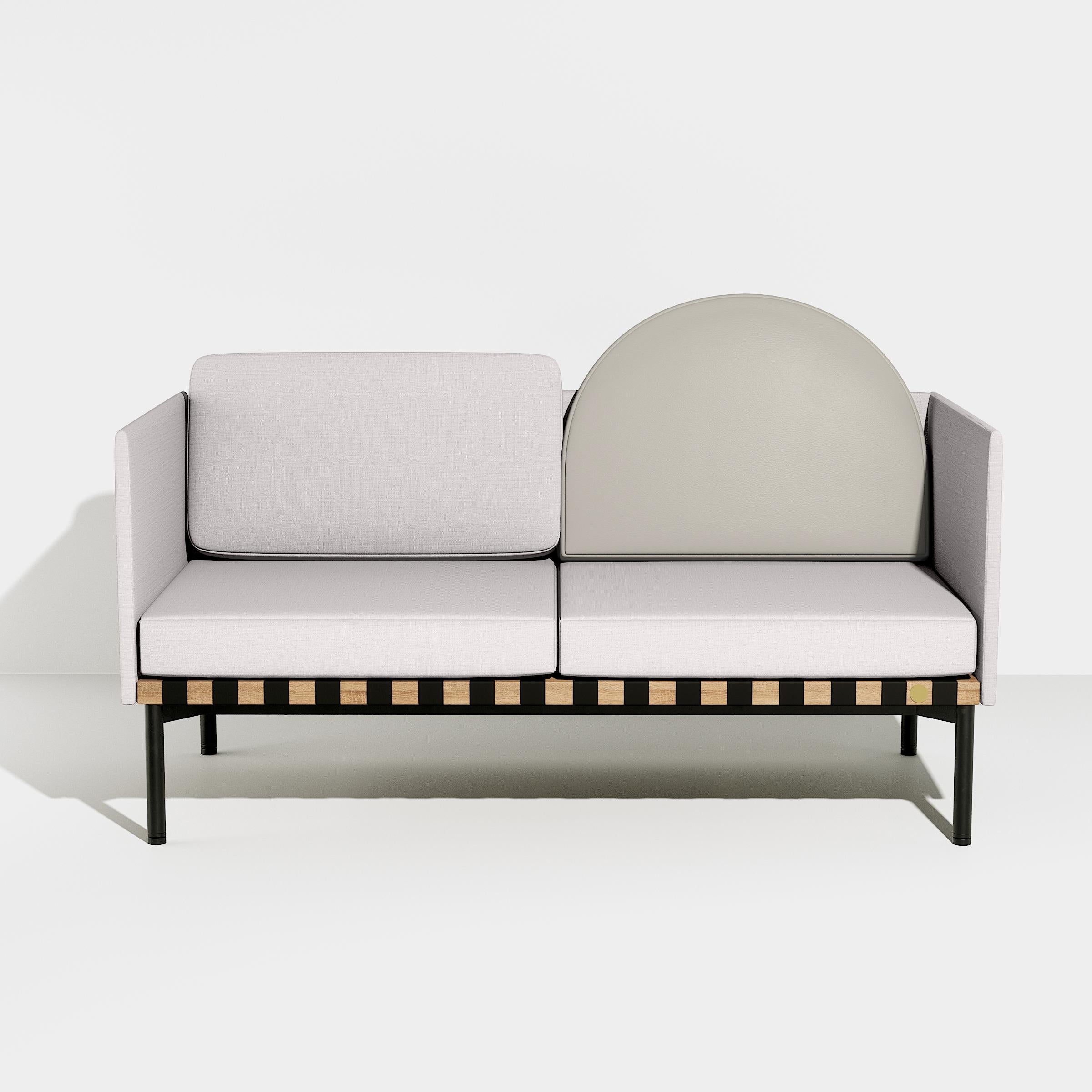 Kleines Friture Grid 2 Seater-Sofa mit Armlehne in Grau-Blau von Studio Pool (Europäisch) im Angebot