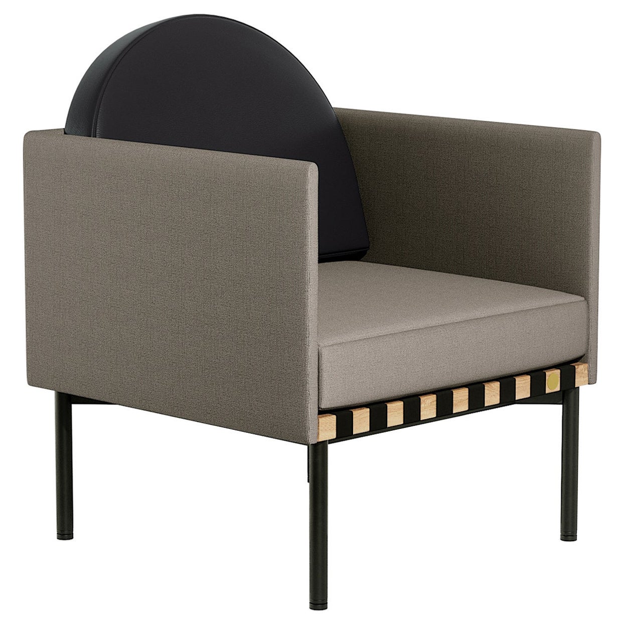 Petite Friture Grid Armchair with Armrest in Grey-Black by Studio Pool, 2016 For Sale