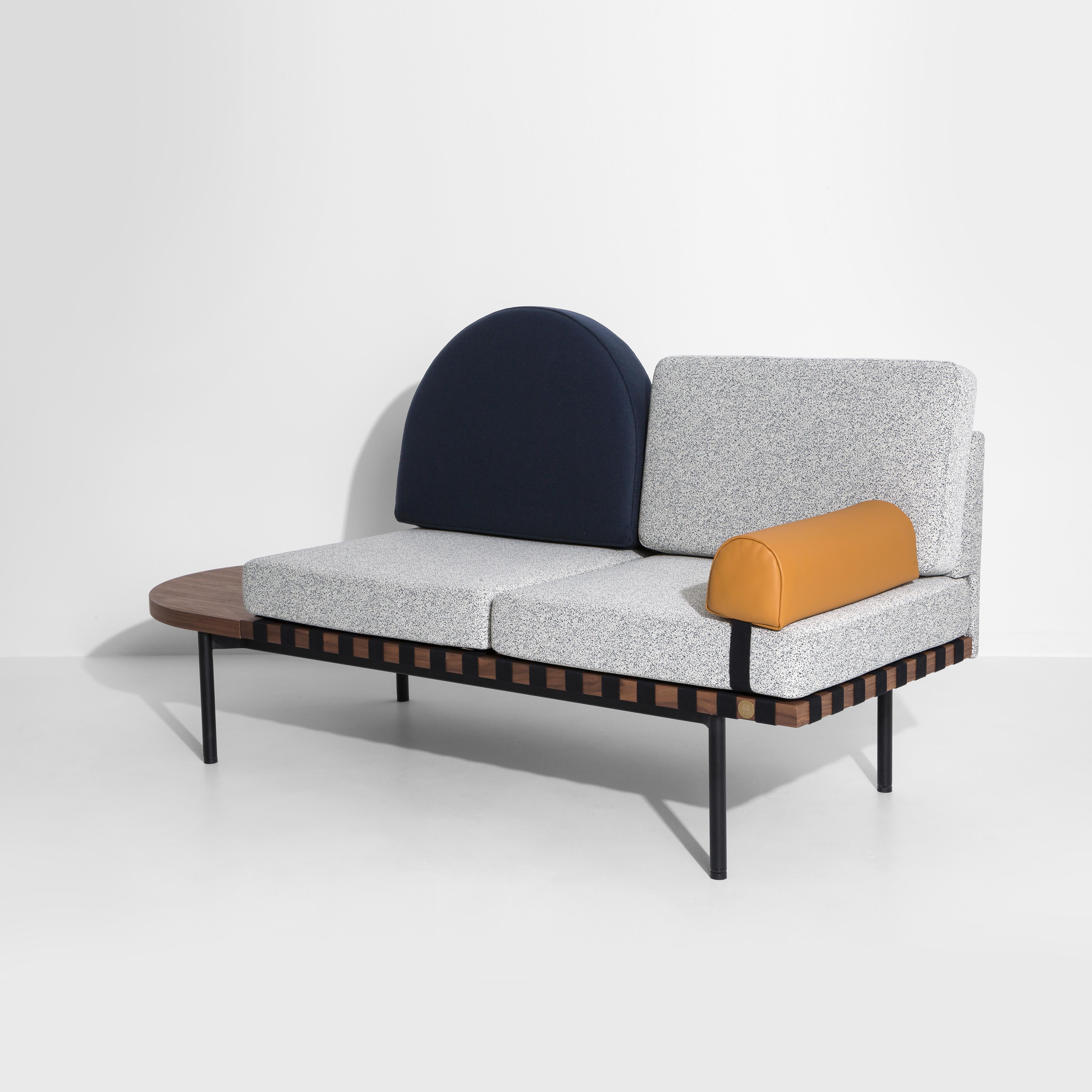 Contemporary Petite Friture Grid Daybed in Blue-White Upholstery by Studio Pool, 2015 For Sale