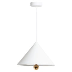 Petite Friture Large Cherry LED Pendant Light in White and Gold Aluminium