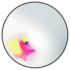 Petite Friture Specchio da parete Francis grande in acquerello nero e rosa
