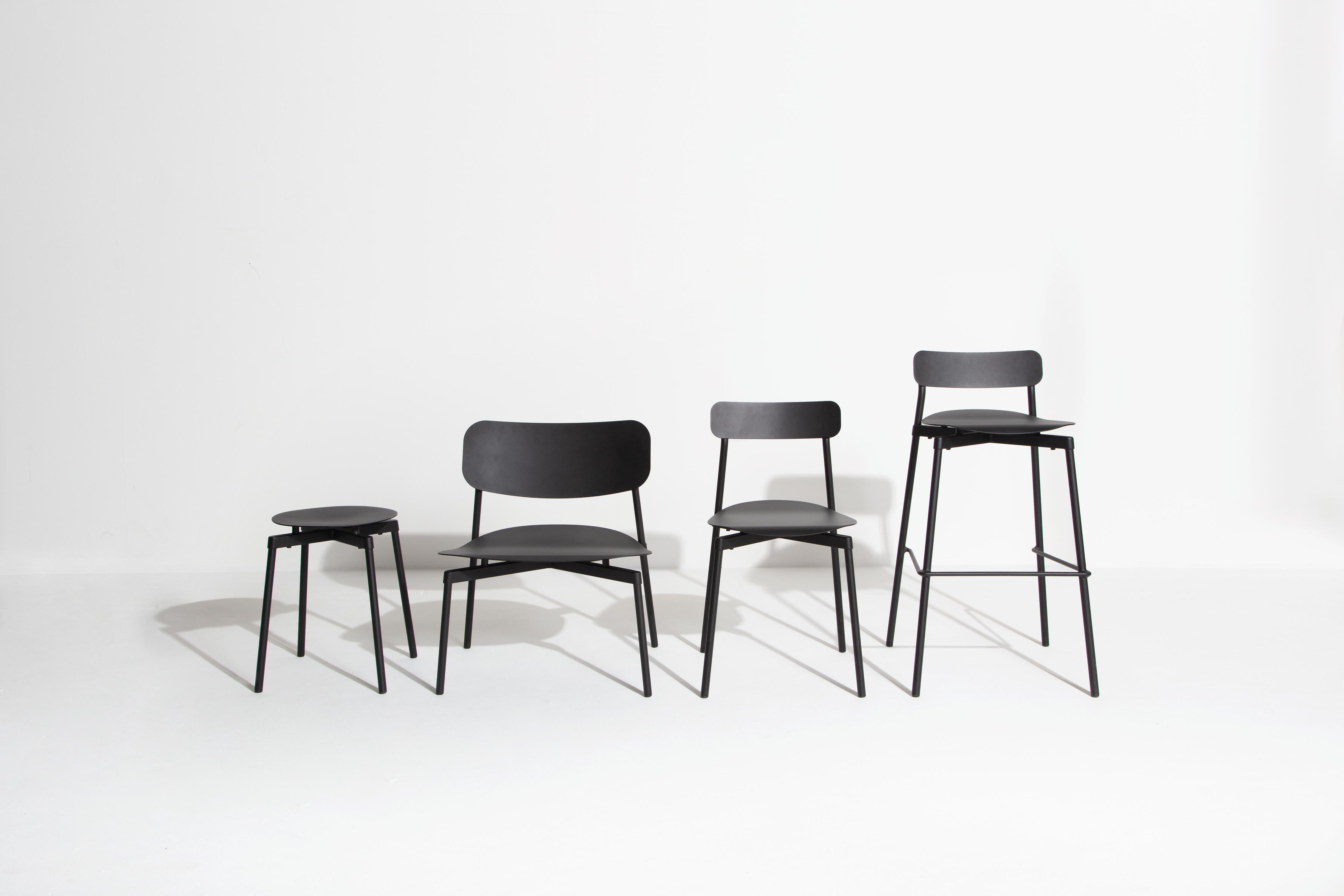 Petite Friture Large Fromme Bar Stool in Black Aluminium by Tom Chung In New Condition For Sale In Brooklyn, NY