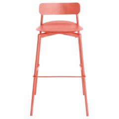 Grand tabouret de bar Fromme en aluminium corail Petite Friture de Tom Chung
