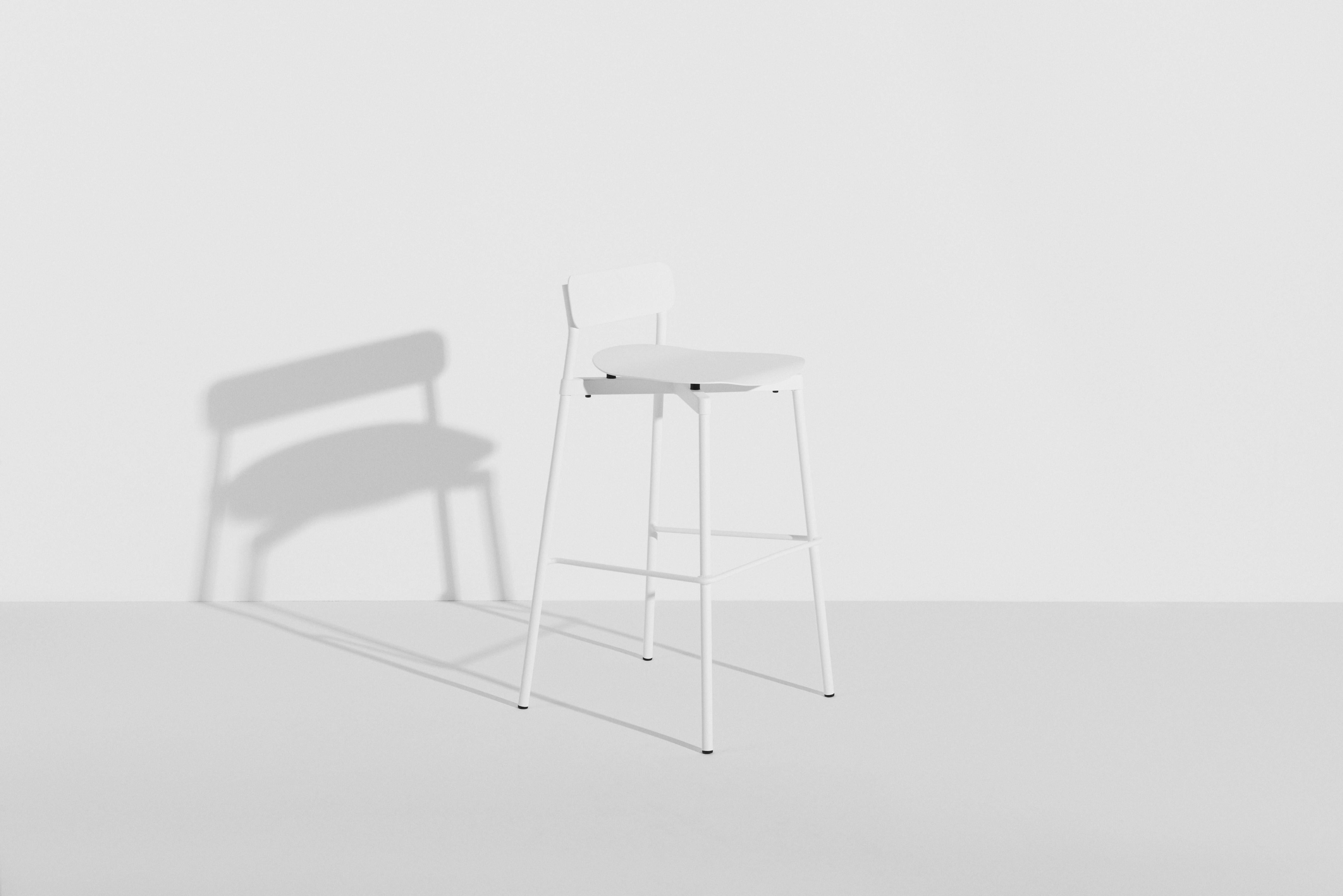 Petite Friture Large Fromme Bar Stool in White Aluminium by Tom Chung In New Condition For Sale In Brooklyn, NY